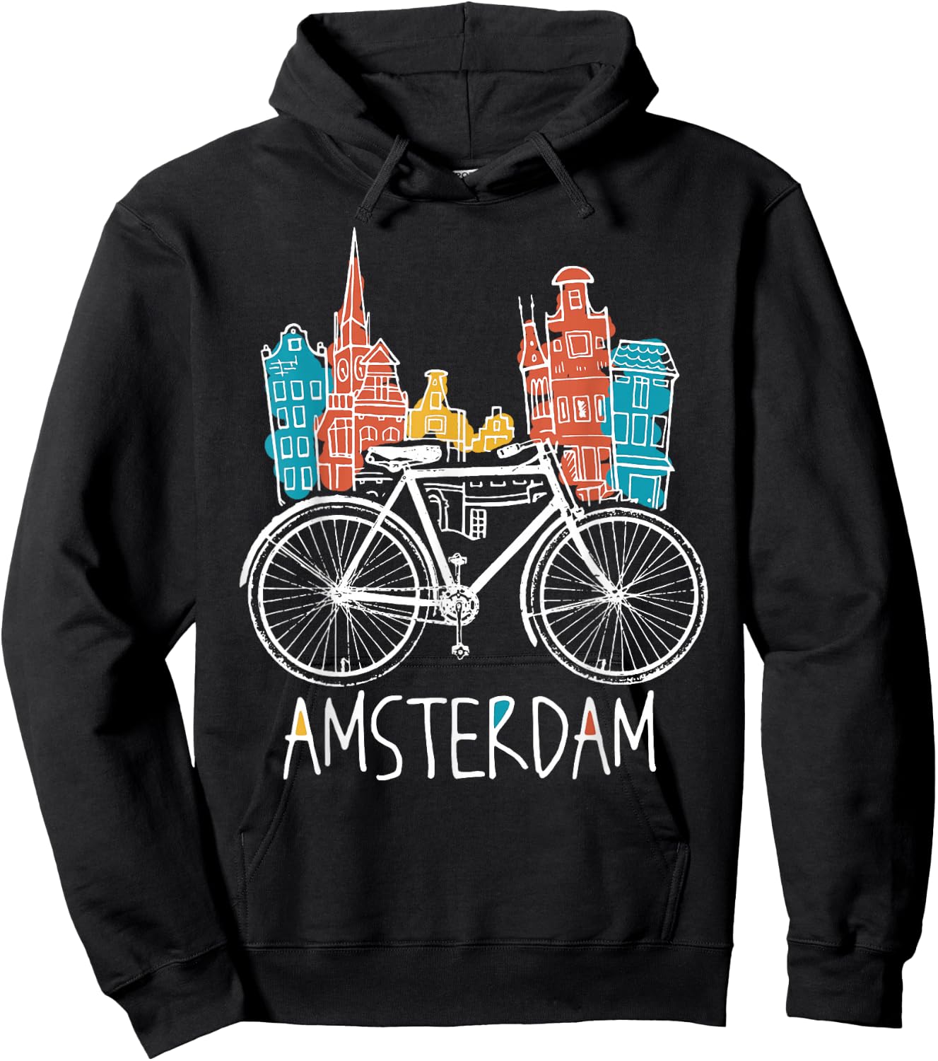 Amsterdam Retro Netherlands Bicycle Bike Gift Hoodie - Hoodie | Black