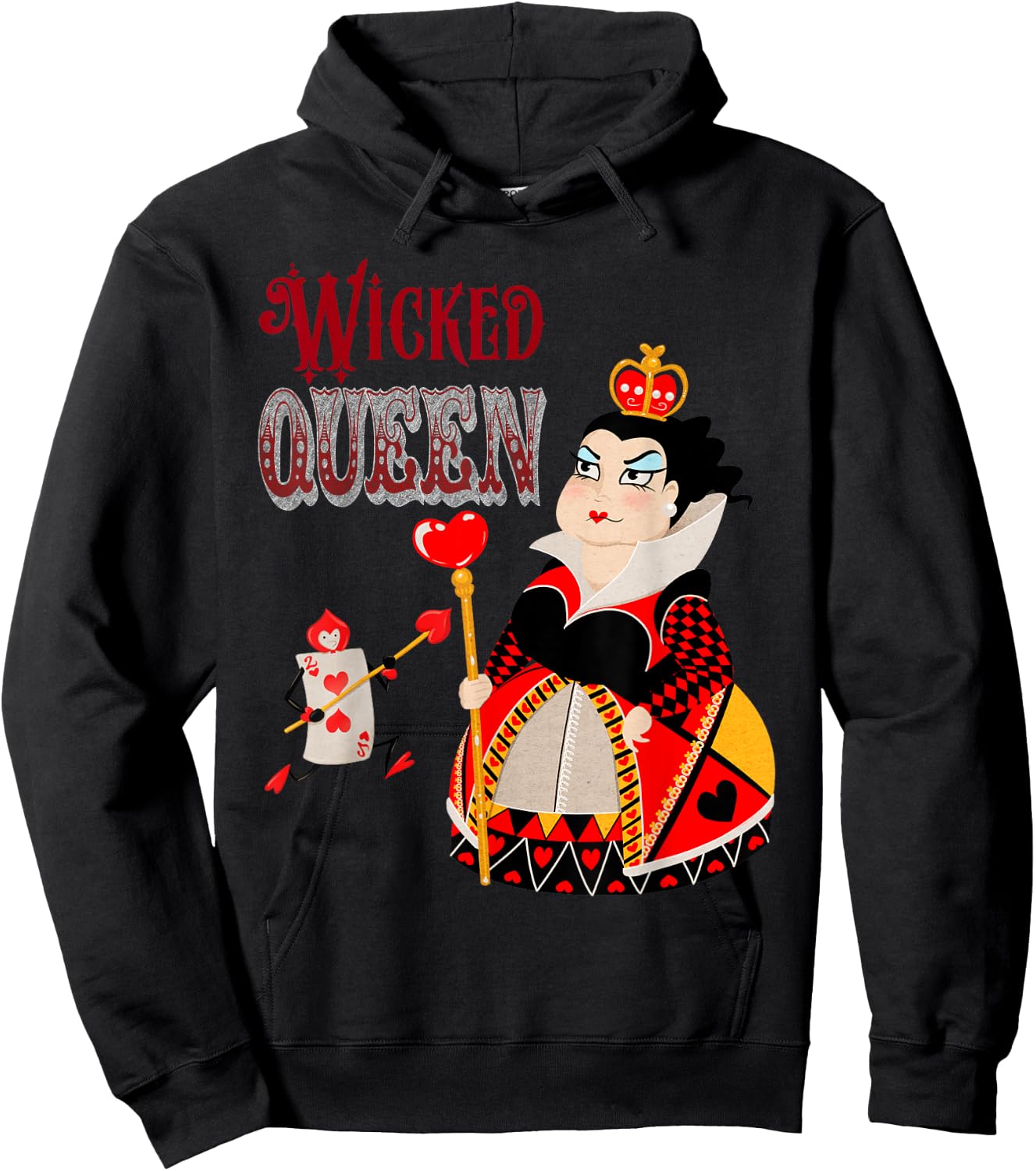 Alice in Wonderland Wicked Queen of Hearts Hoodie - Hoodie | Black