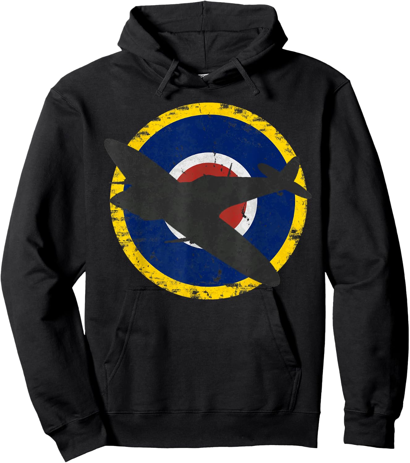 Spitfire British WWII Fighter Vintage Aircraft Hoodie - Hoodie | Black