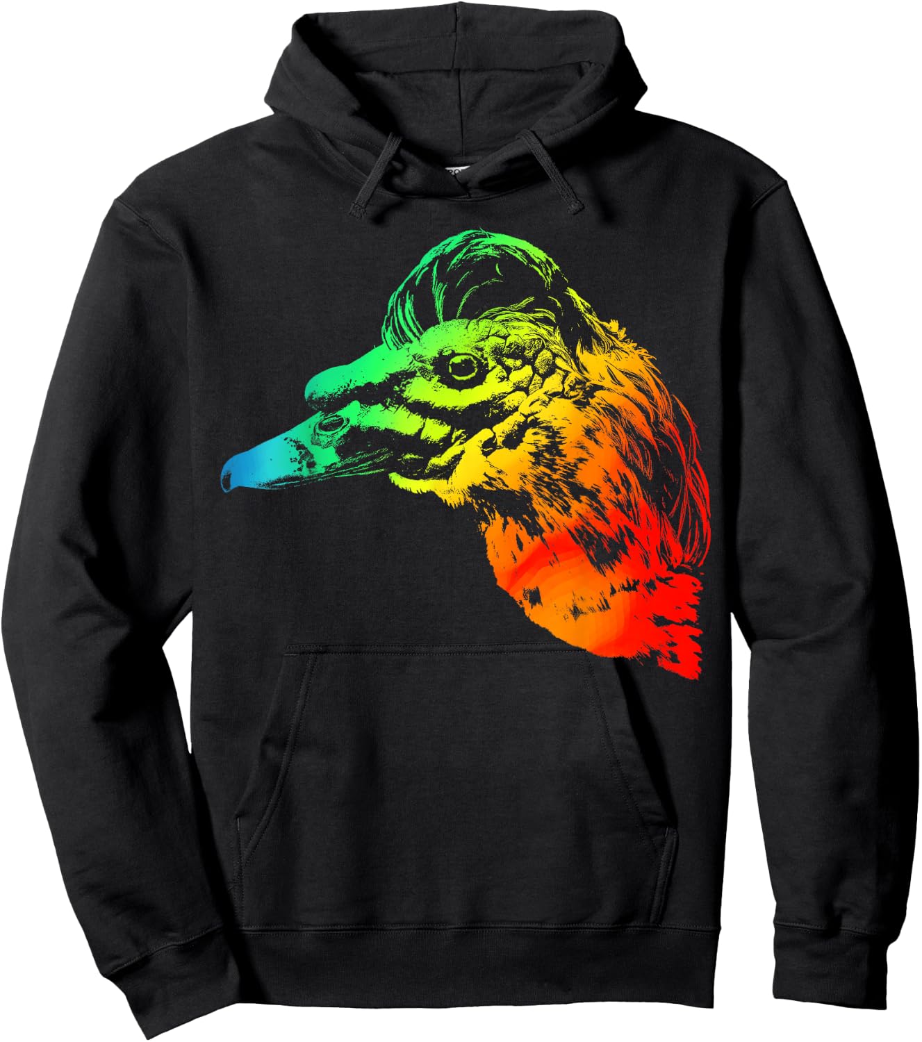 MUSCOVY DUCK Colorful Rainbow Retro Hoodie - Hoodie | Black
