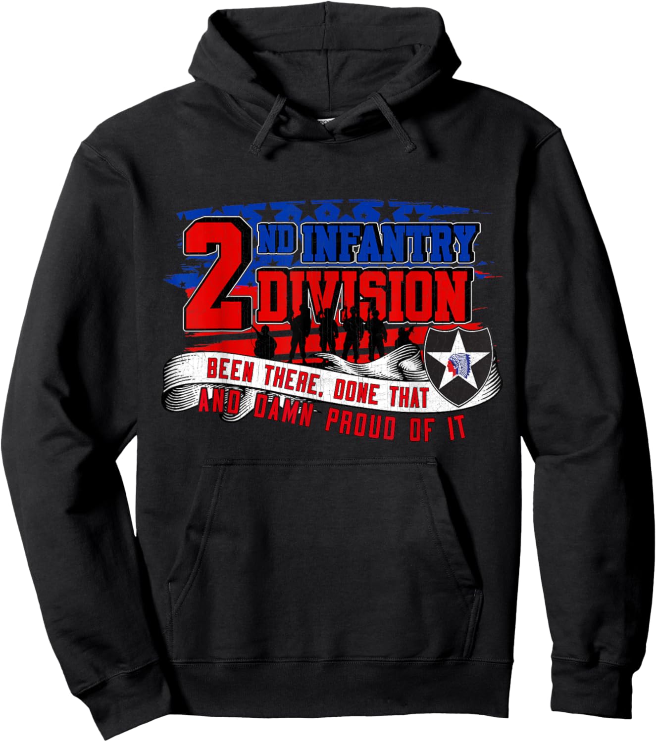 2nd Infantry Division 2nd ID Indianhead Veteran Gifts Hoodie - Hoodie | Black