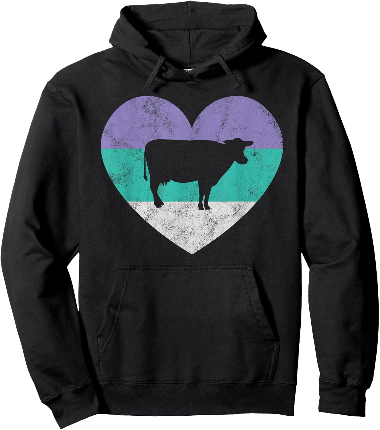 Dairy Cow Gift Shirt & Girls Retro Cute Hoodie - Hoodie | Black