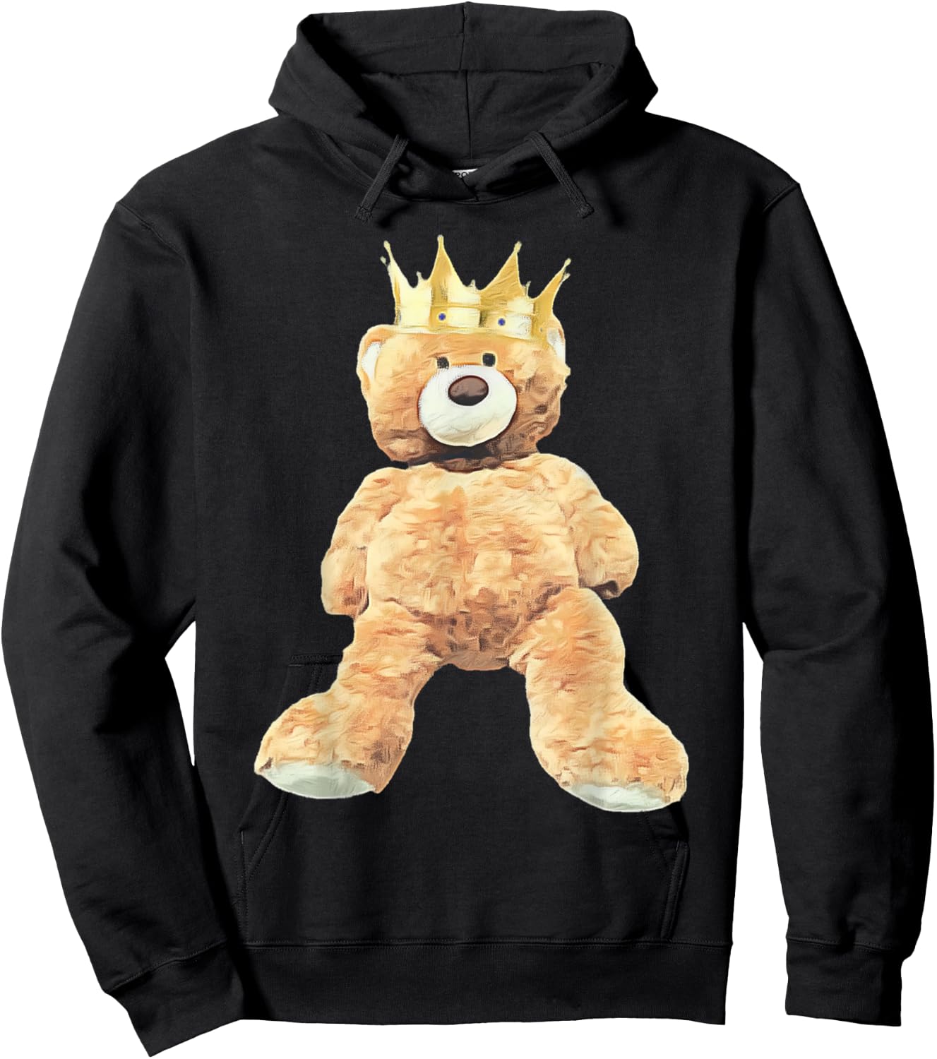 King Crown Teddy Bear Hoodie - Hoodie | Black
