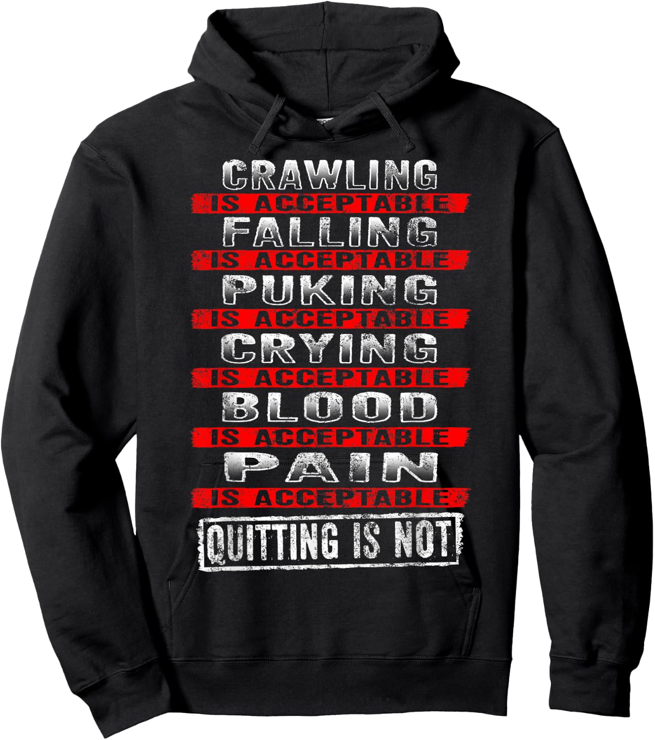 I Will Not Quit Inspirational Hoodie - Hoodie | Black