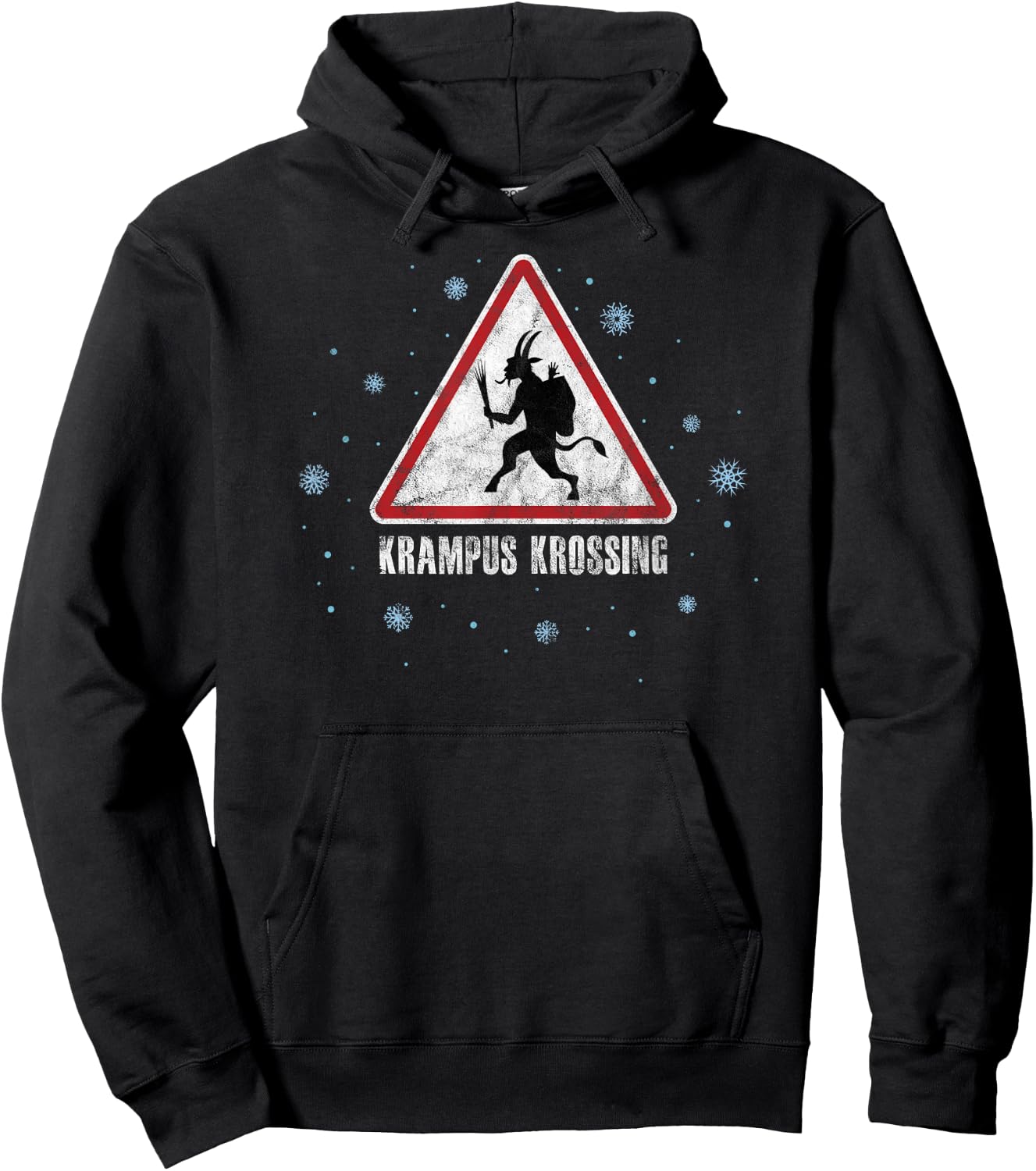 Christmas Krampus Crossing Sign Hoodie - Hoodie | Black