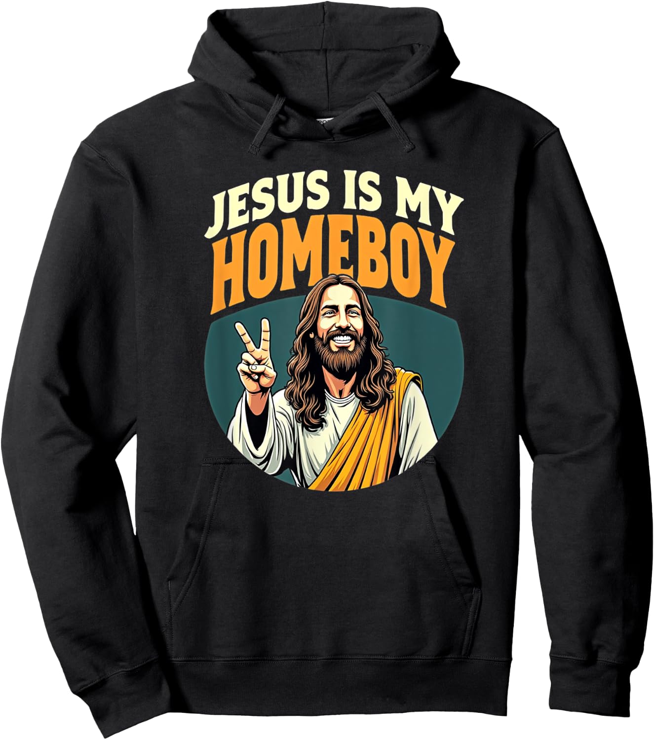 Tennessee Merchant Adults Jesus Is My Homeboy , Black, Small, Short Sleeve Hoodie - Hoodie | Black