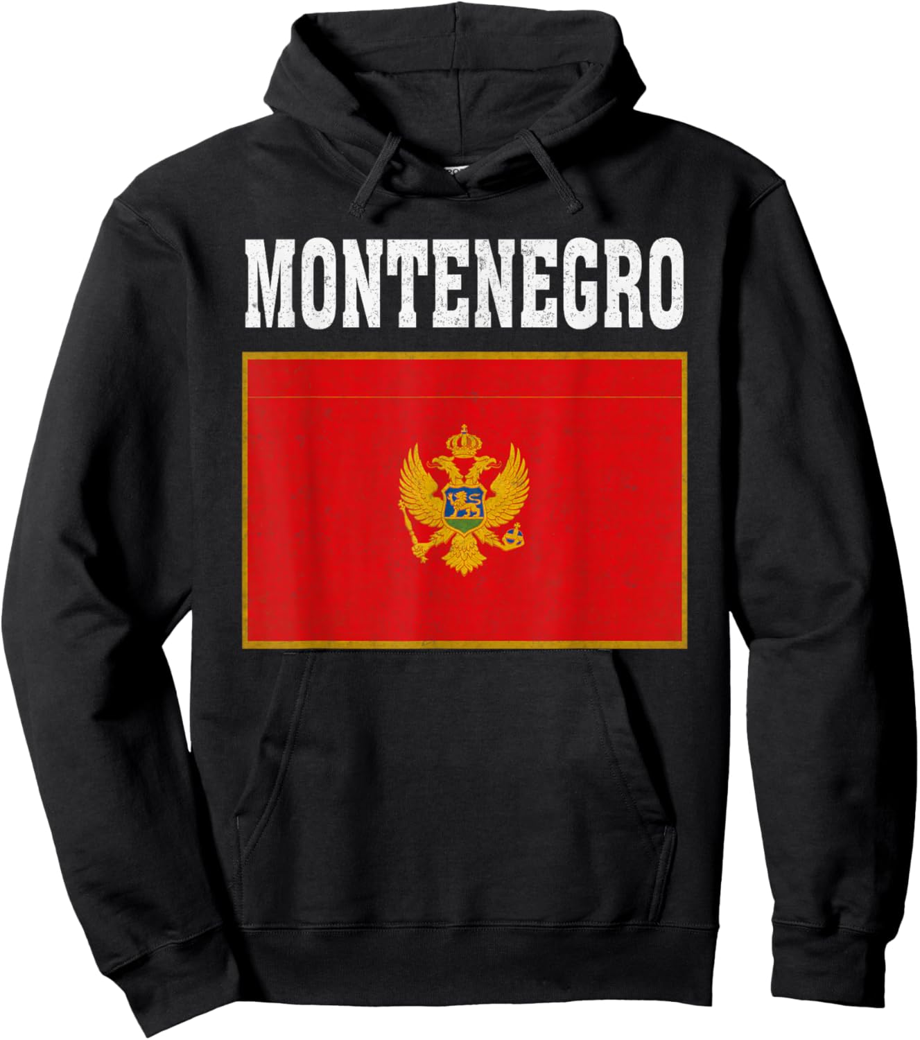 Montenegro Flag Patriotic National Roots Souvenir Hoodie - Hoodie | Black