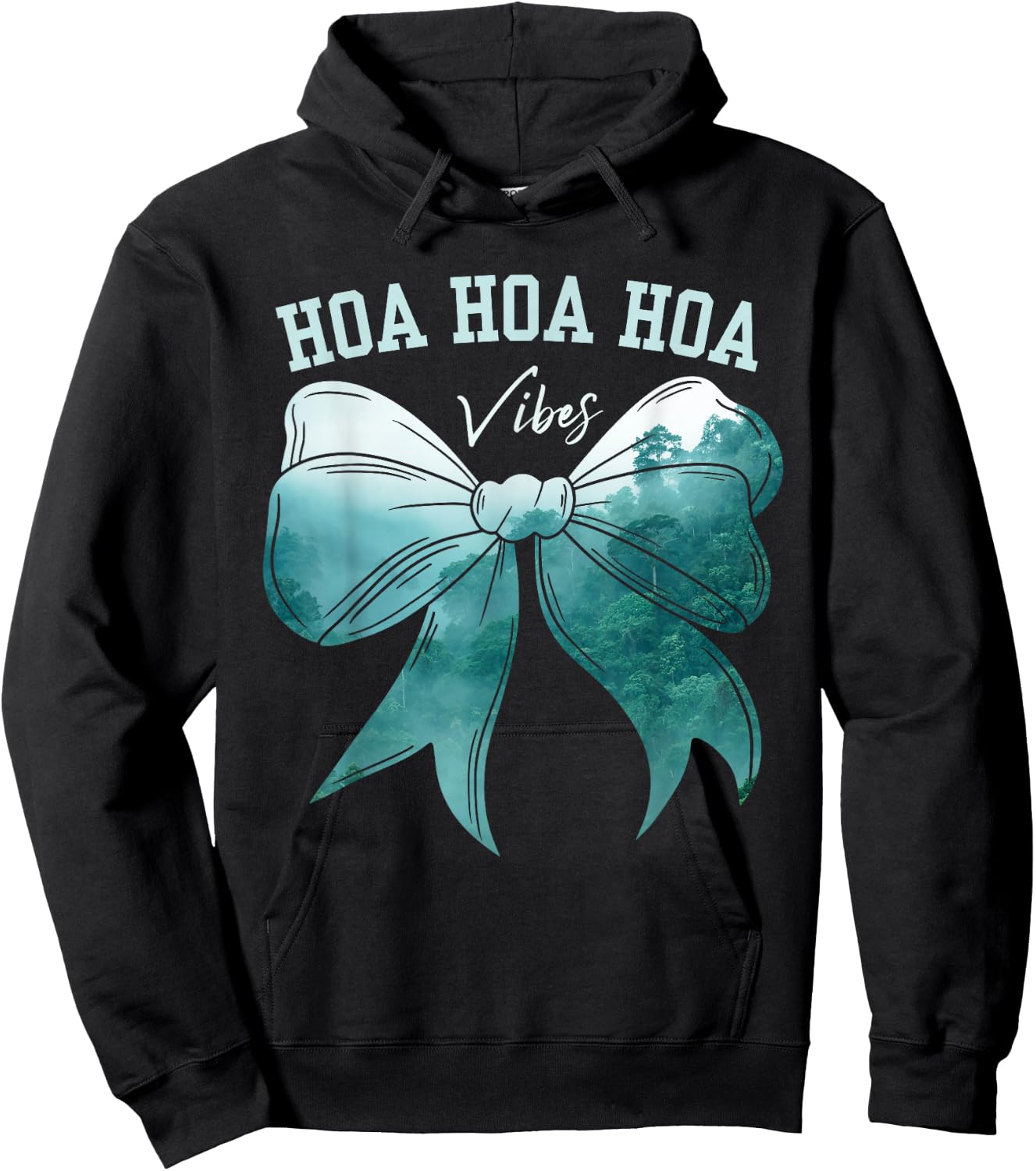 Cute Bow Fall Forest Rainy Gray Weather Hoa Hoa Hoa Vibes Hoodie - Hoodie | Black