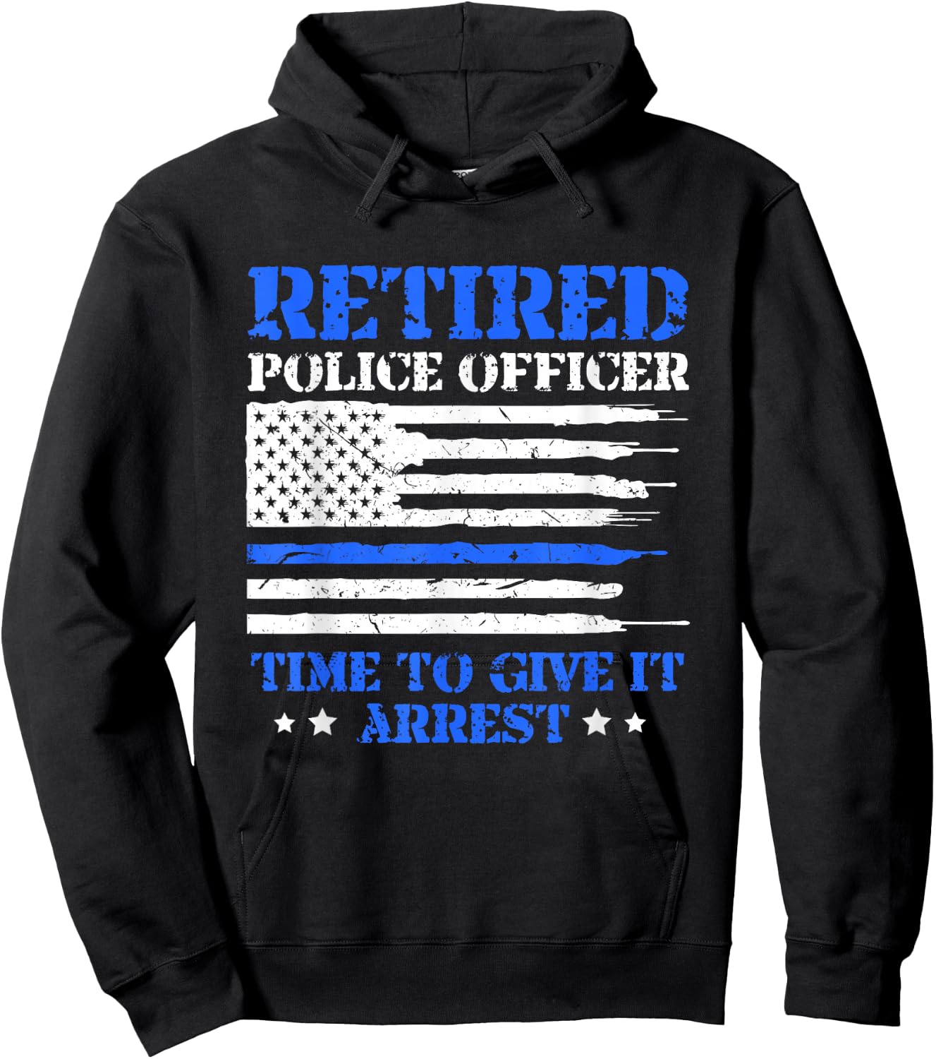 Police Officer Retirement Appreciation Gift Shirts -Adults Black Modern Letter Print Small Short Sleeve Hoodie - Hoodie | Black