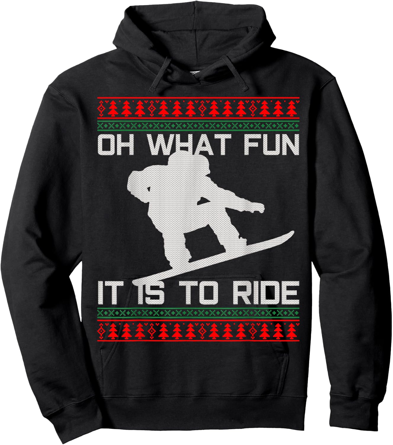 Snowboard Ugly Christmas - Christmas Funny Gift Hoodie - Hoodie | Black