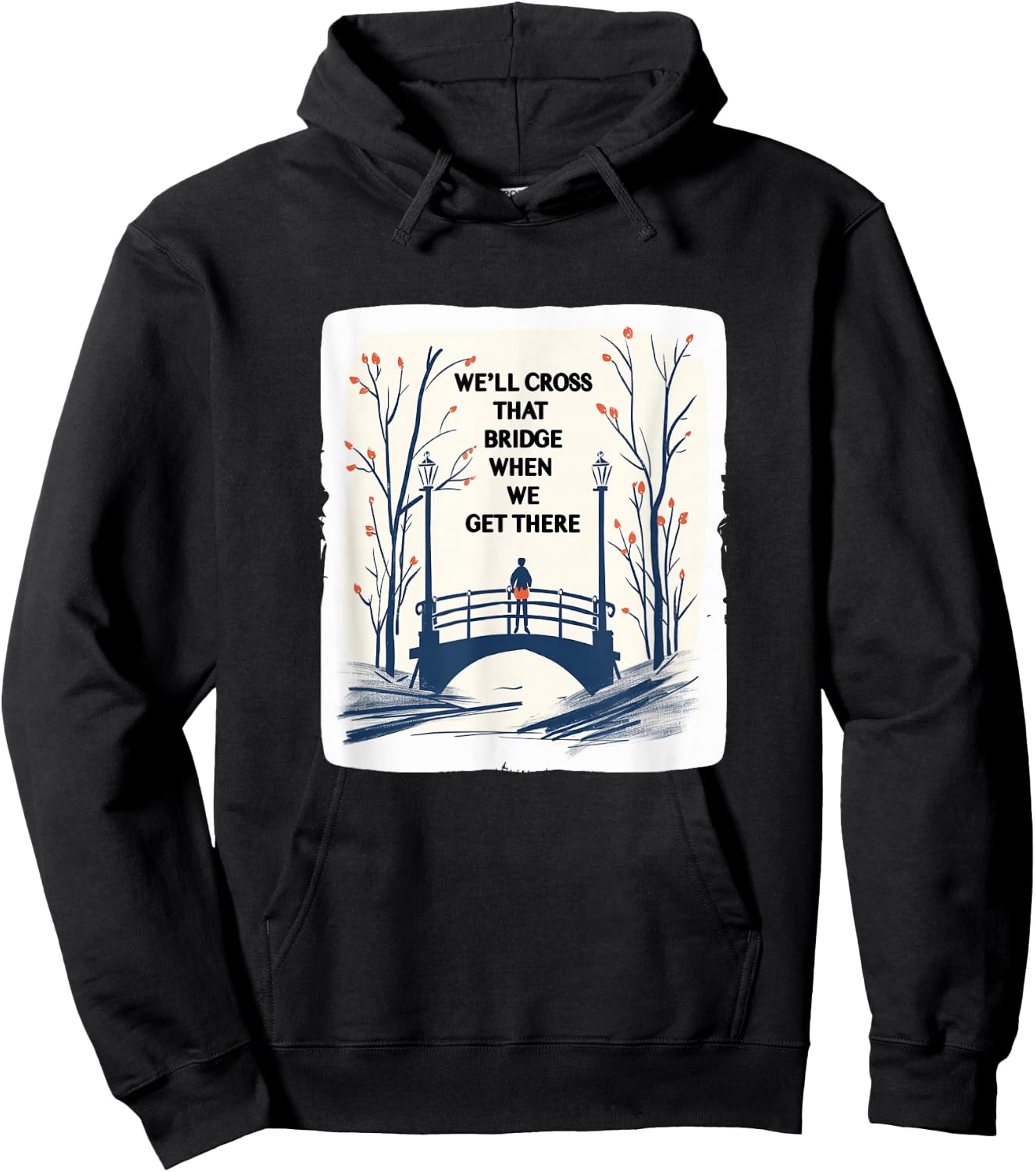 Awesome Cross the Bridge Idiom Statement for Boys and Girls Hoodie - Hoodie | Black