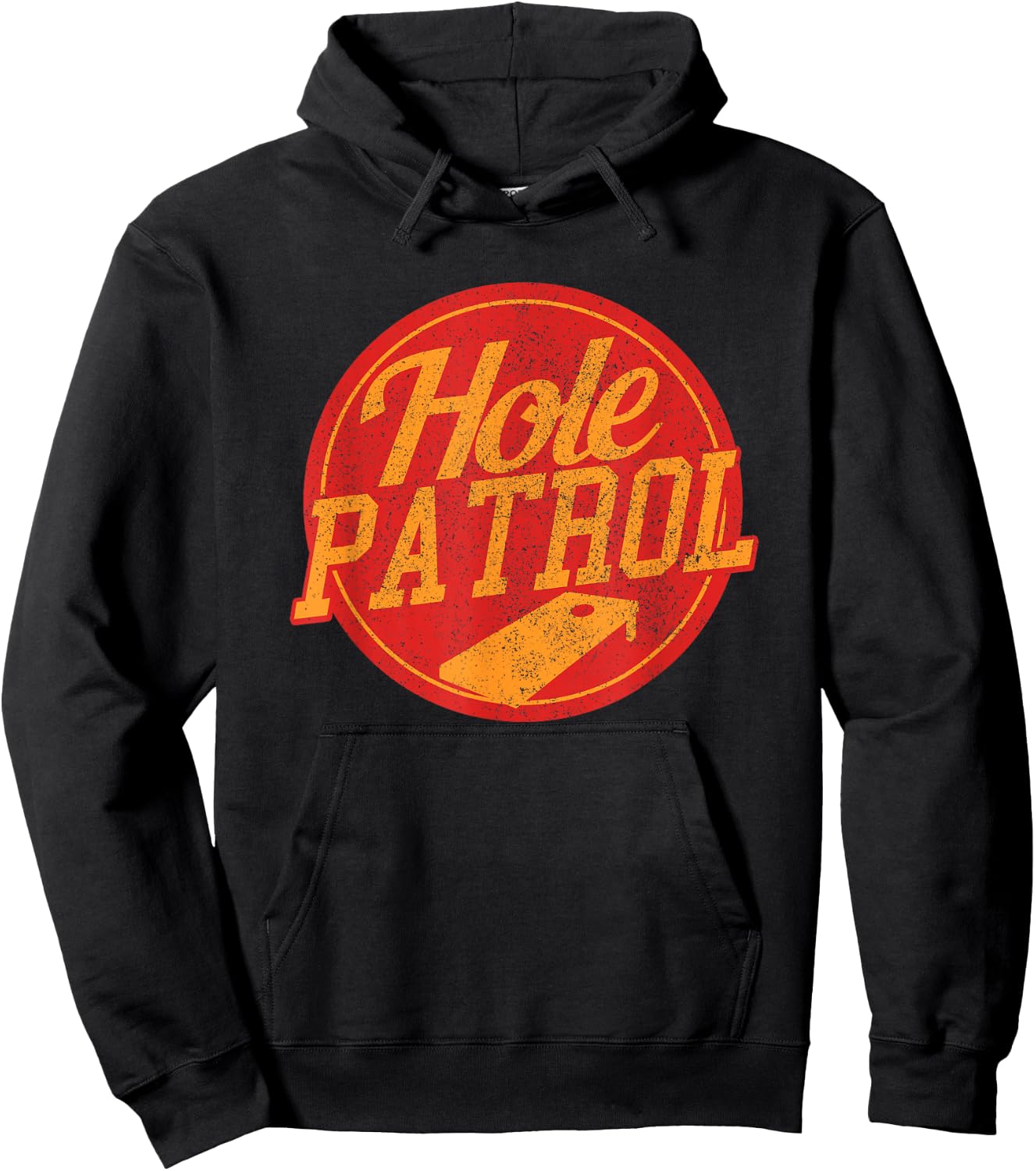 Hole Patrol - Funny Cornhole Game Shirt Gift Hoodie - Hoodie | Black