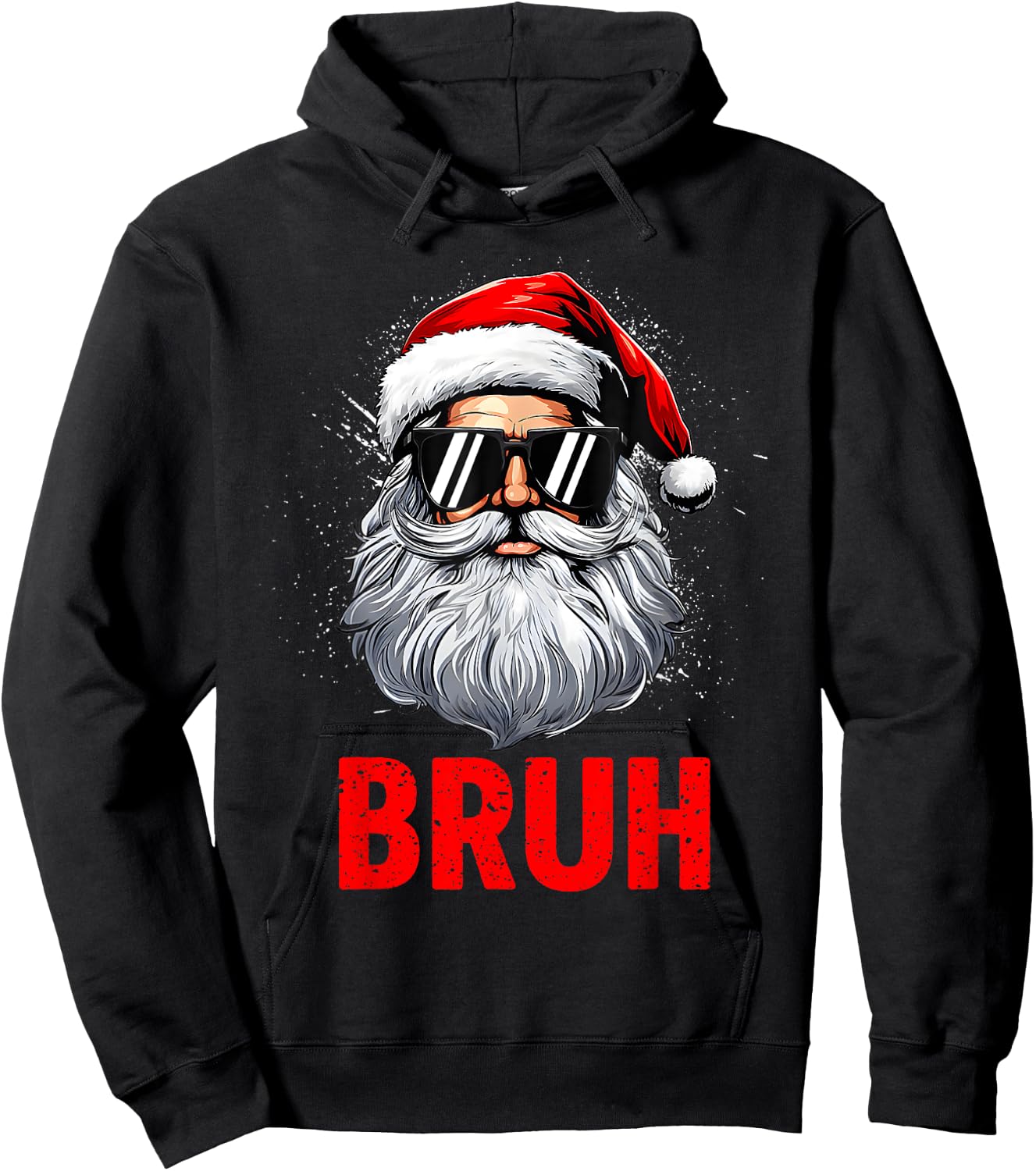 Bruh Funny Santa Claus Groovy Hoodie - Hoodie | Black