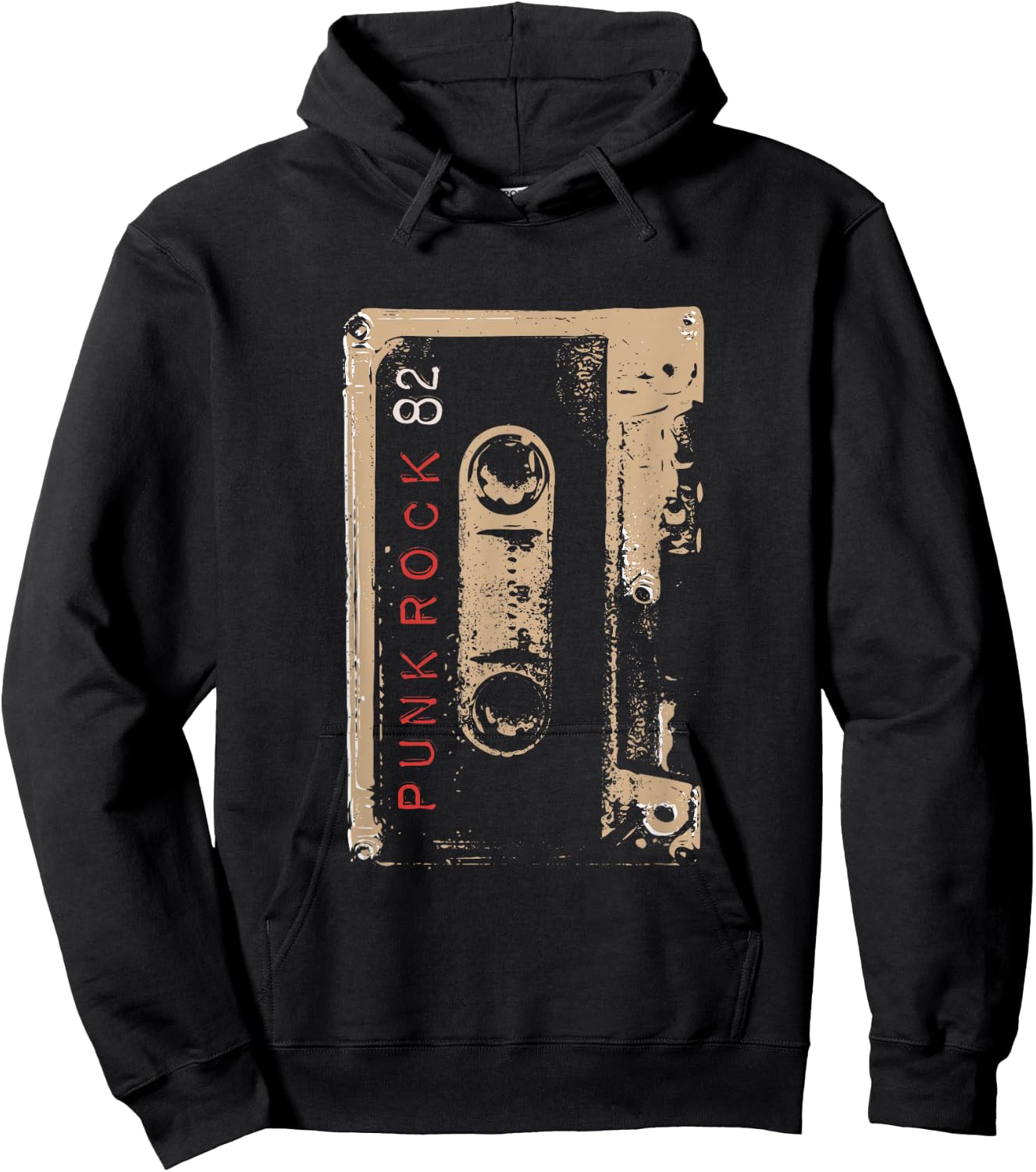 Punk Rock 80's Concert Mixtape Cassette Vintage Hoodie - Hoodie | Black
