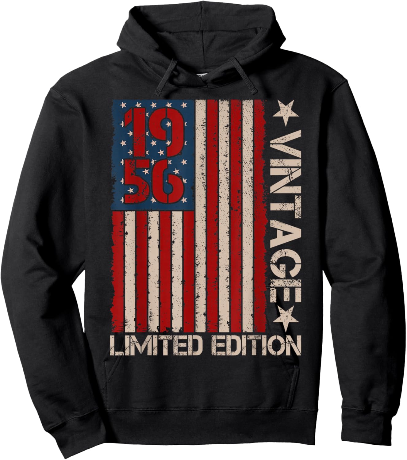 Vintage 1956 Limited Edition 70th Birthday 4th of July Men Hoodie - Hoodie | Black