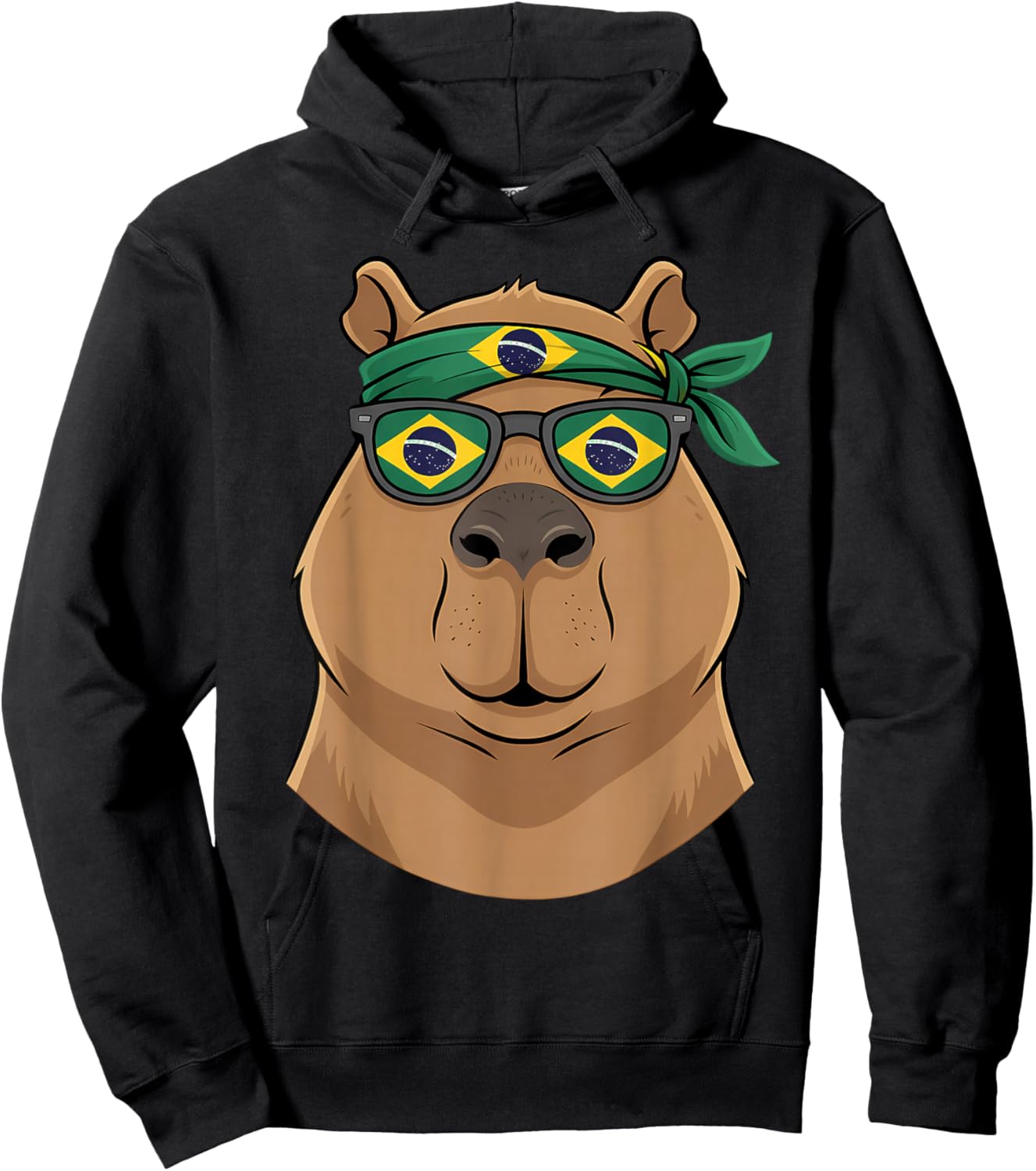 Brazil Flag Capybara Brazilian Roots Brasilian Pride Brasil Hoodie - Hoodie | Black