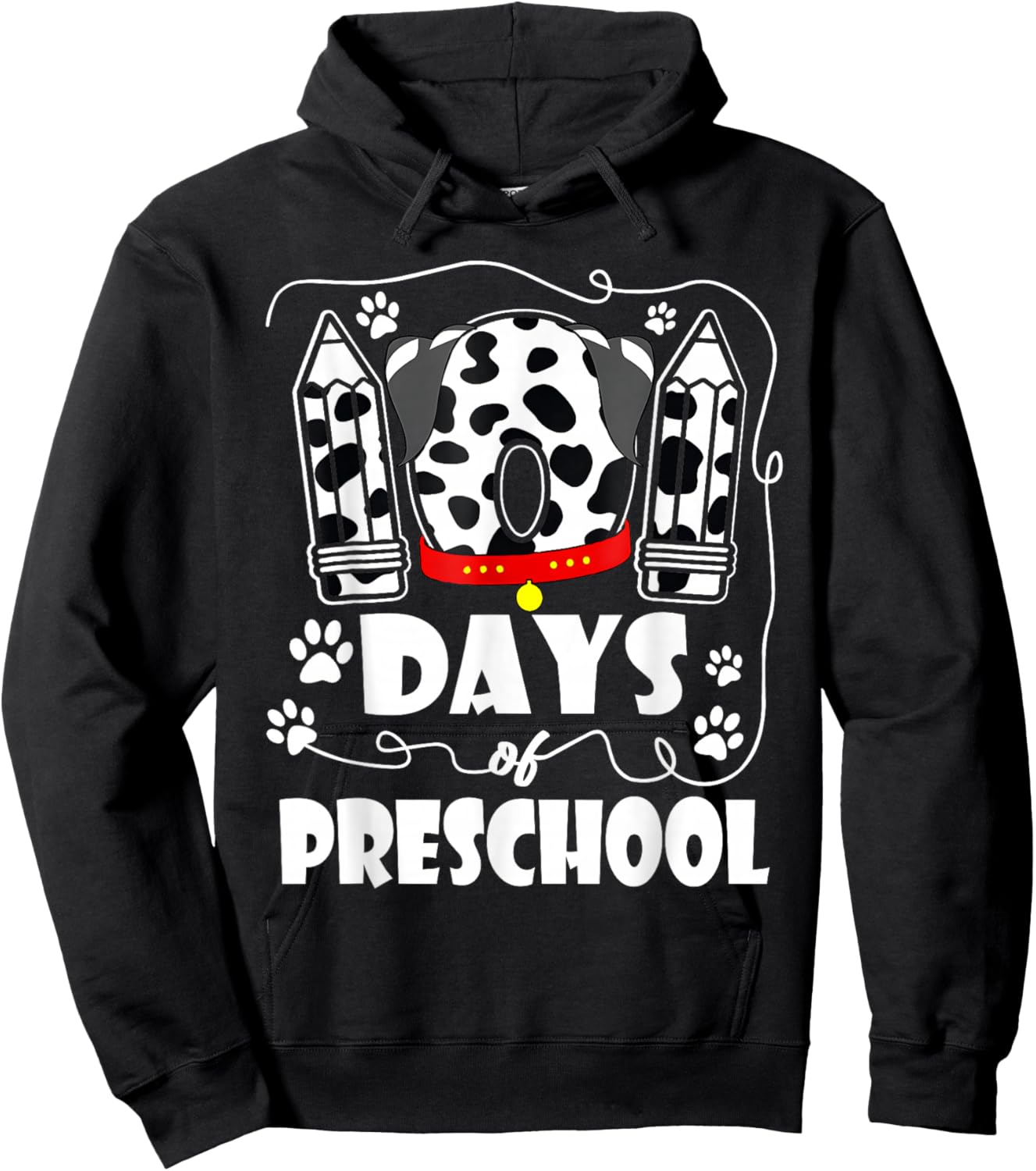 101 Days Preschool 100 Days School Dog 100th Day Students Hoodie - Hoodie | Black