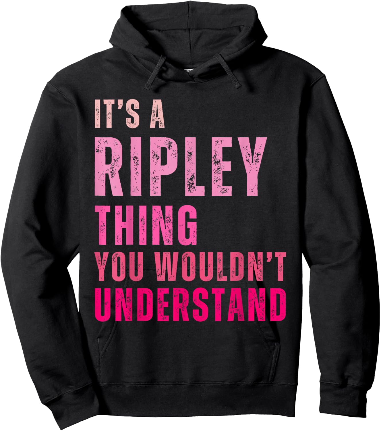 Ripley Personalized Names Apparel -Adults Vintage Black Small Everyday Casual Hoodie - Hoodie | Black