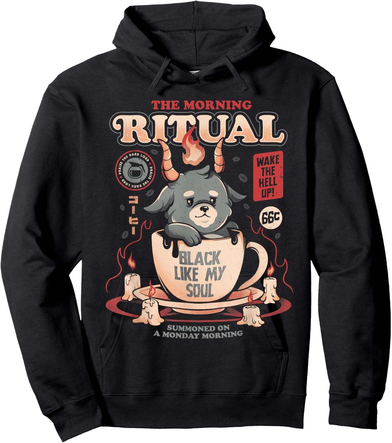 Baphomet Coffee The Morning Ritual Cute Goth Drinking Hoodie - Hoodie | Black
