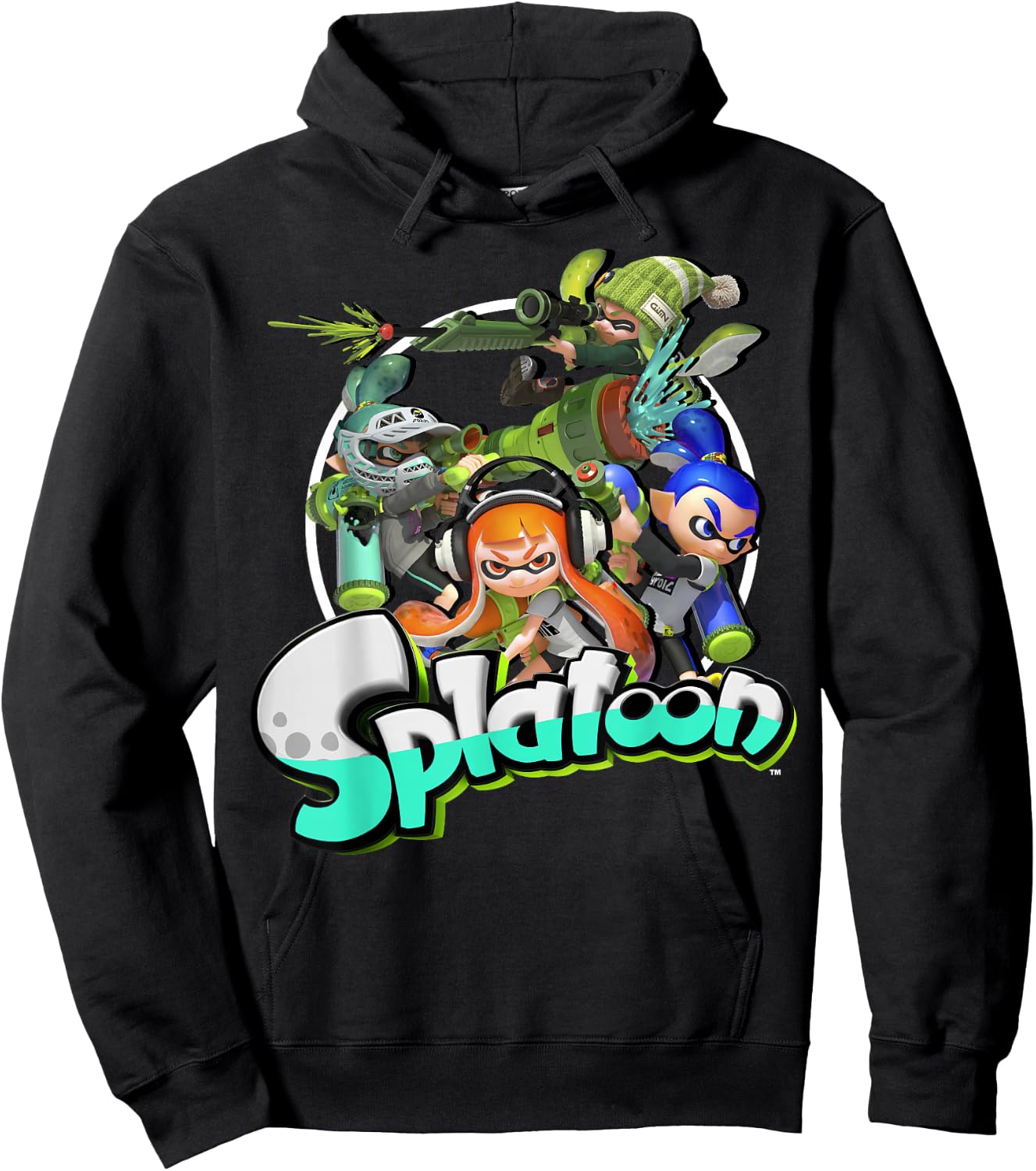 Nintendo Splatoon Inkling Squid Kids Logo Graphic Hoodie - Hoodie | Black