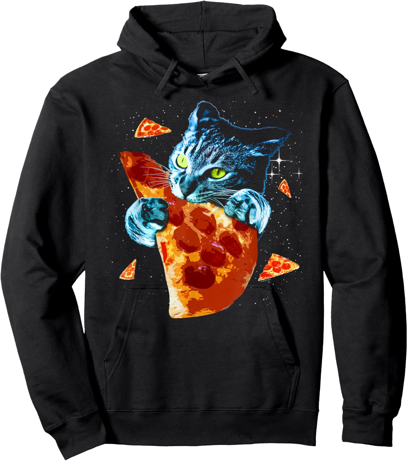 Pizza Cat in Space Hoodie - Hoodie | Black