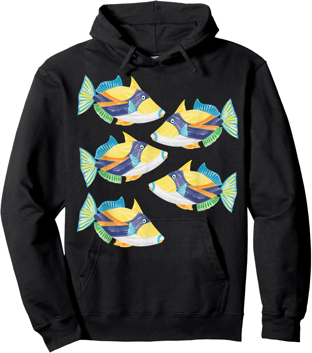 Exotic Reef triggerfish humuhumu Hoodie - Hoodie | Black