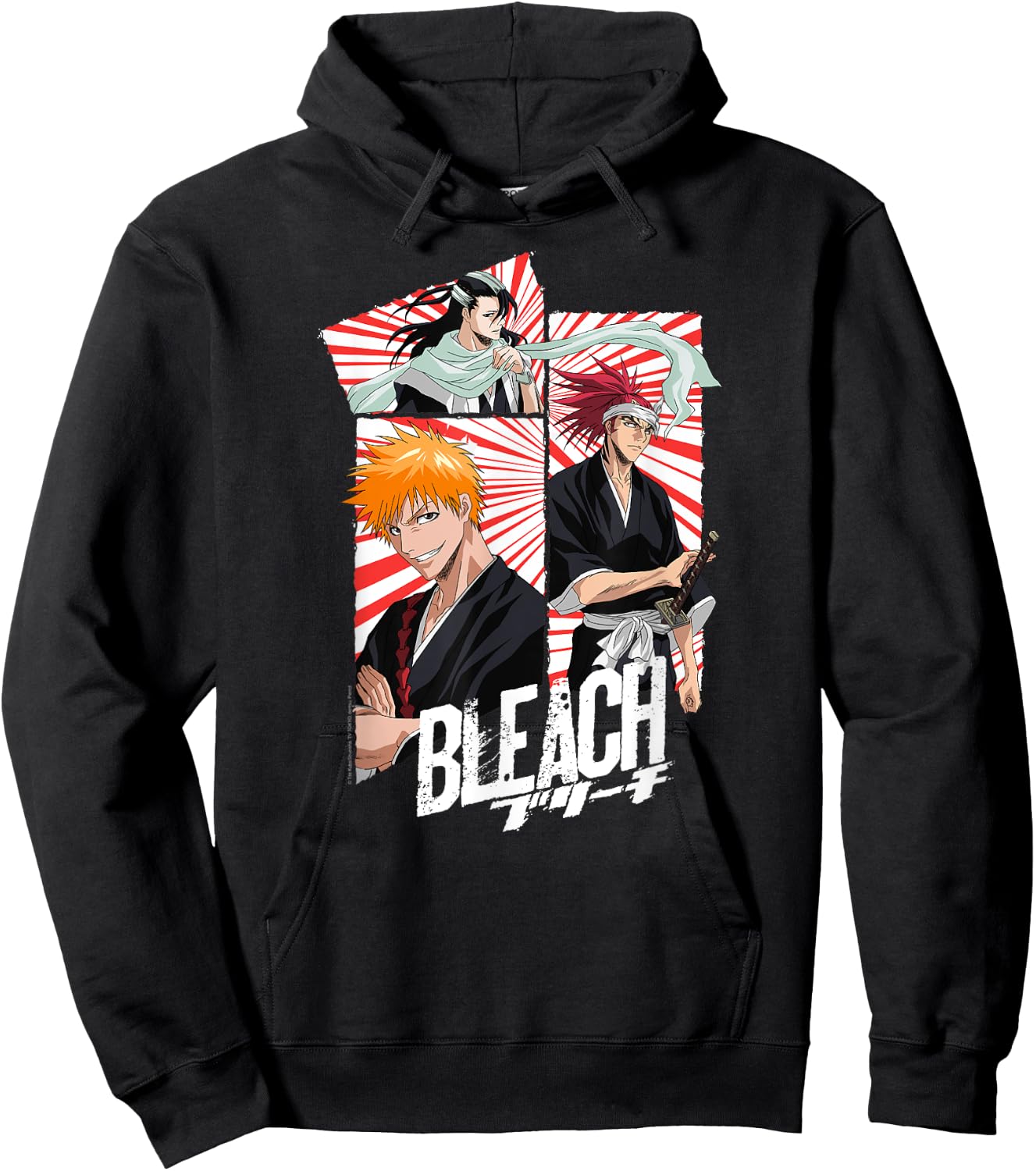 Bleach 3 Panel Mask and Scarf Anime Hoodie - Hoodie | Black