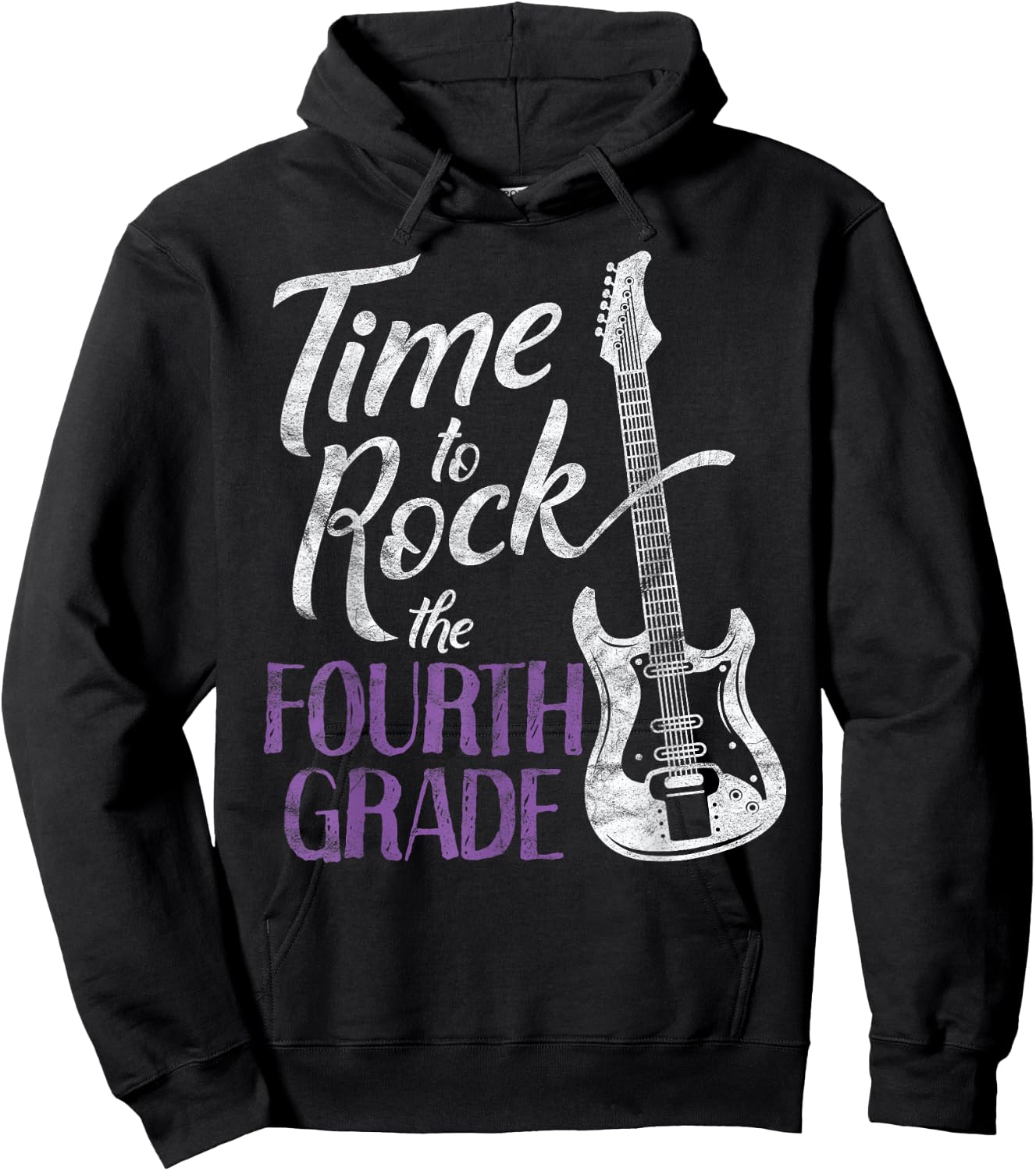 First Day of School Time to Rock the 4th Grade Hoodie - Hoodie | Black