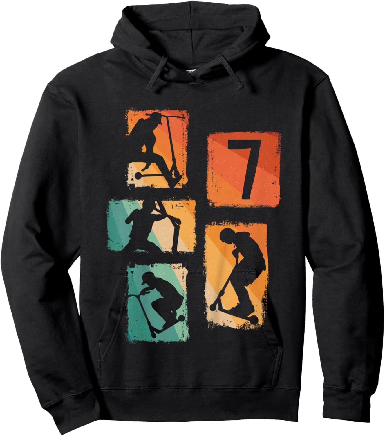 7th Birthday Scooter Driver EScooter 7 Year Old Boys Hoodie - Hoodie | Black