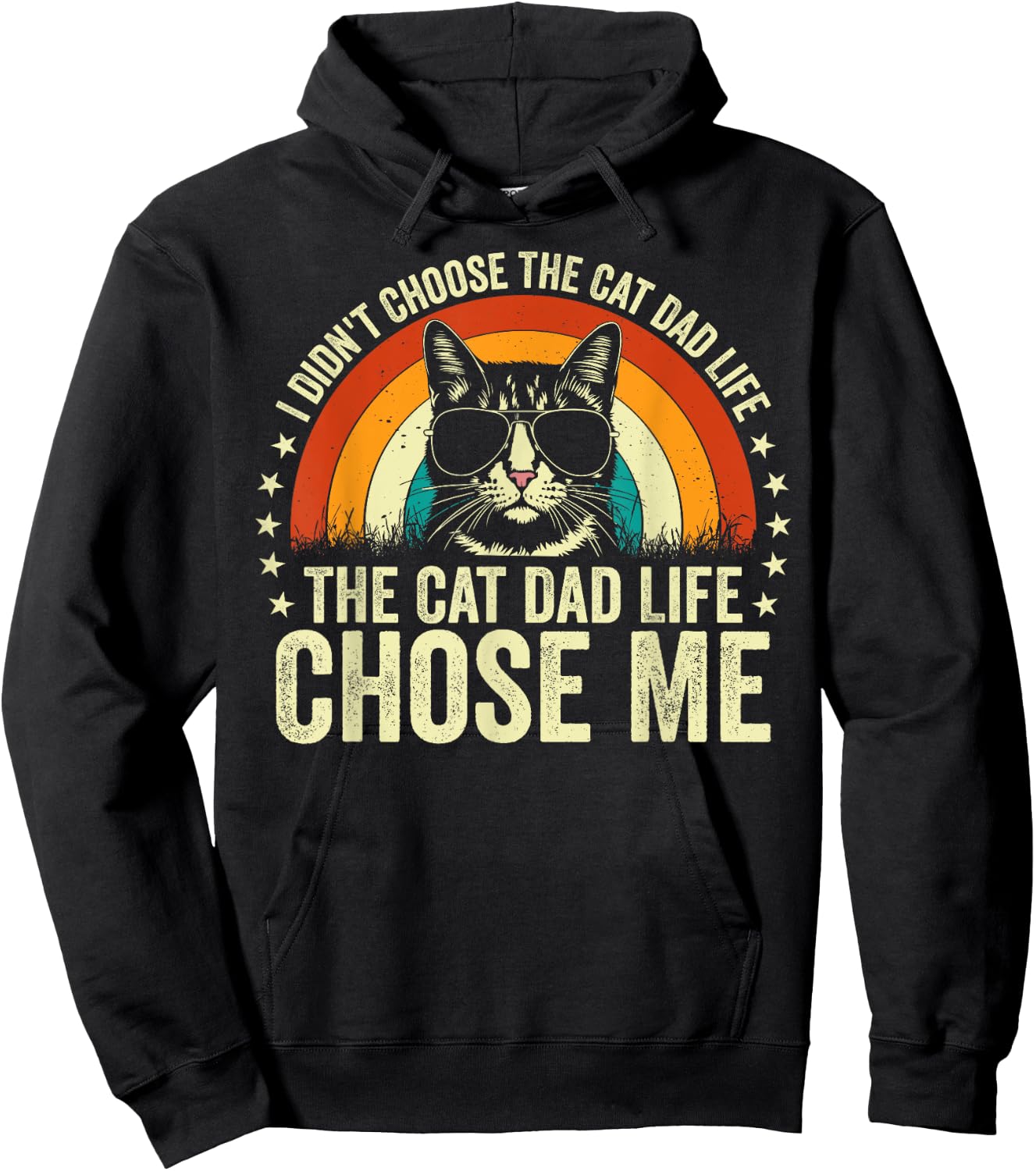 I Didn't Choose the Cat Dad Life the Cat Dad Life Chose Me Men Hoodie - Hoodie | Black