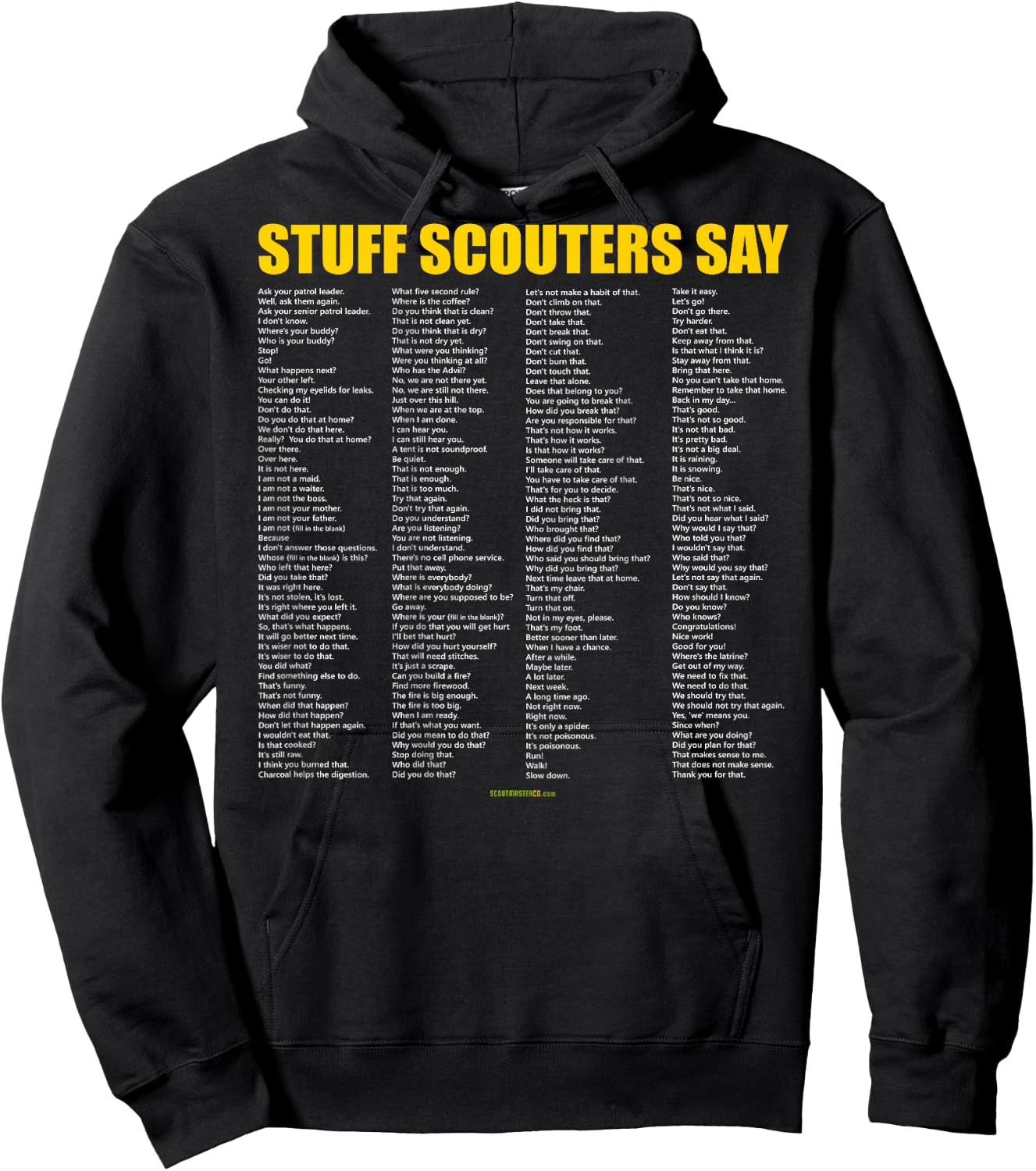 Stuff Scouters Say (Printed on back of shirt) Hoodie - Hoodie | Black