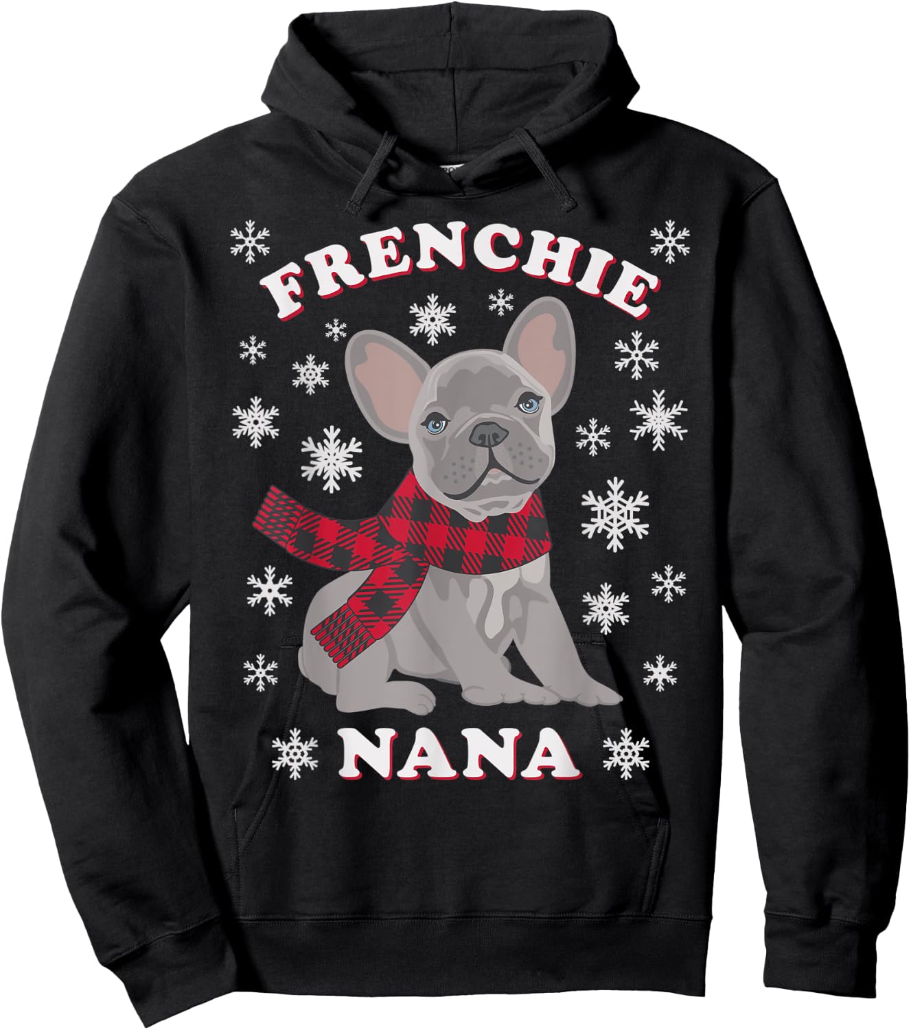 Frenchie Nana Gift French Bulldog Family Matching Christmas Men Women Kids Hoodie - Hoodie | Black