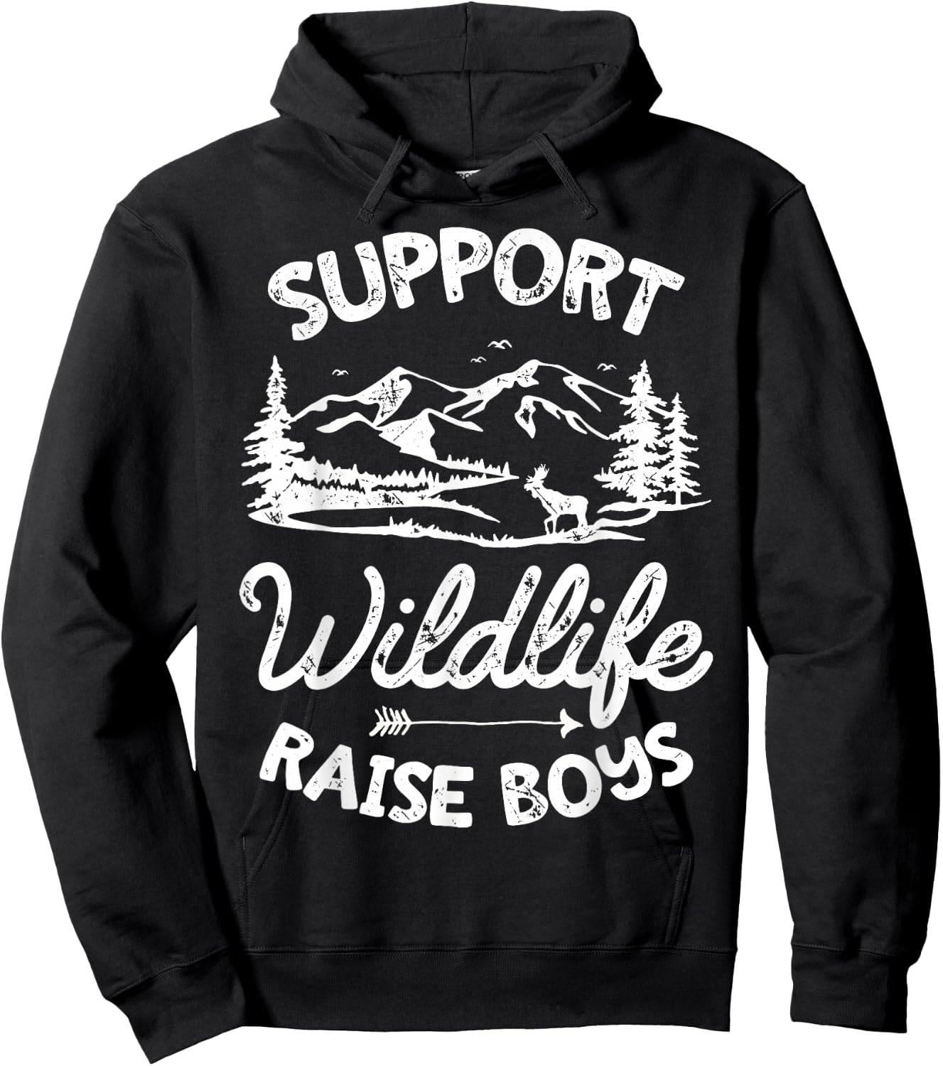 Support Wildlife Raise Boys Parents Mom Dad Mother Father Hoodie - Hoodie | Black