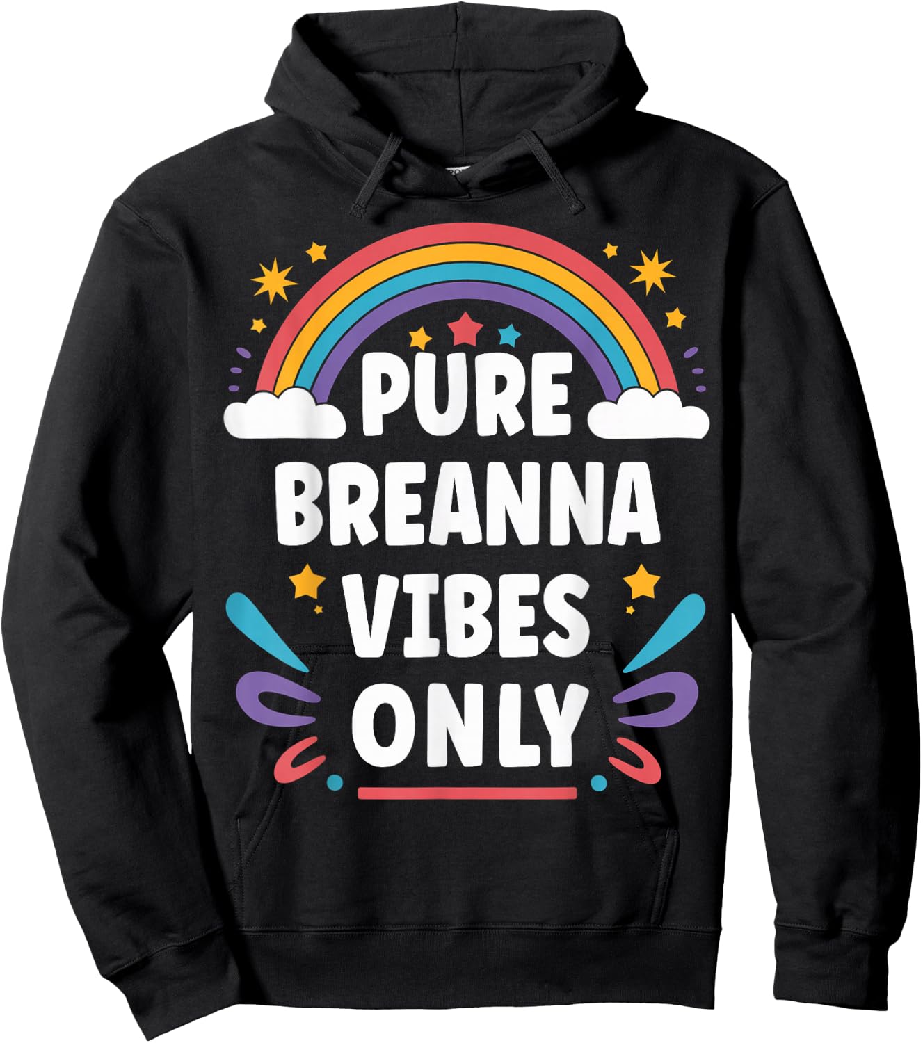 BREANNA Vibes Only Cute Retro Girls BREANNA Name Hoodie - Hoodie | Black
