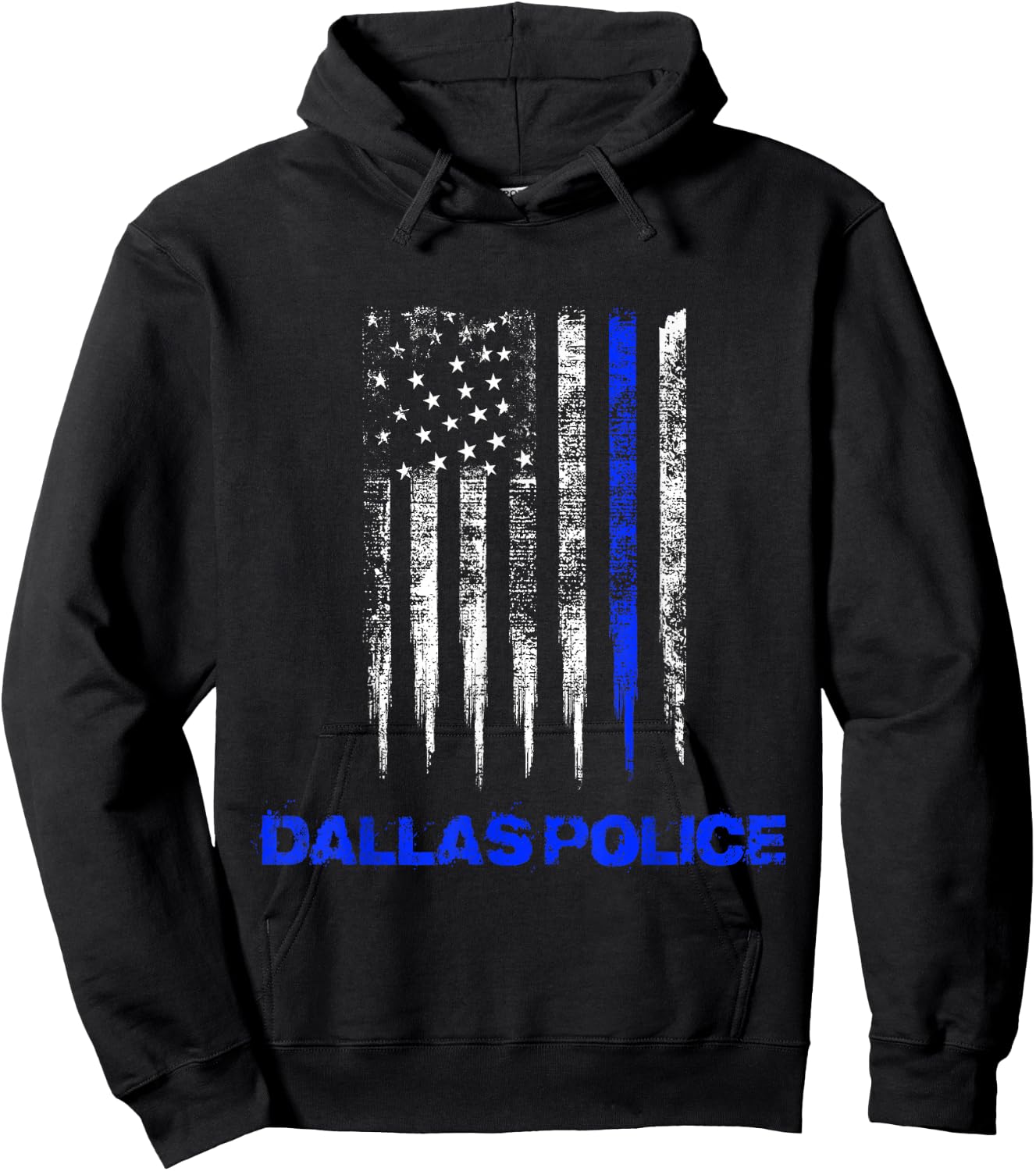 Dallas Police thin blue line Hoodie - Hoodie | Black