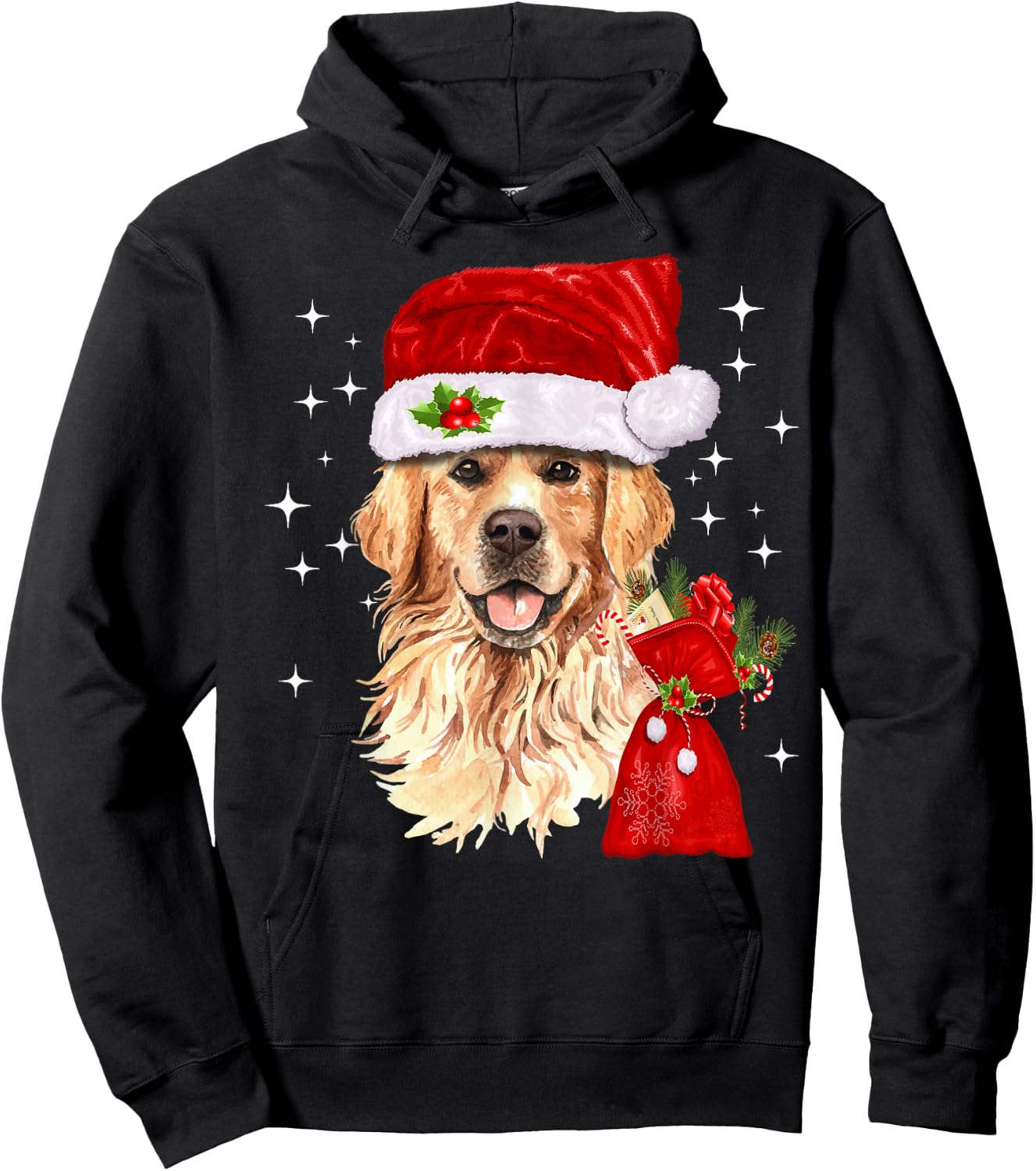 Golden Retriever Christmas Dog Lover Hoodie - Hoodie | Black