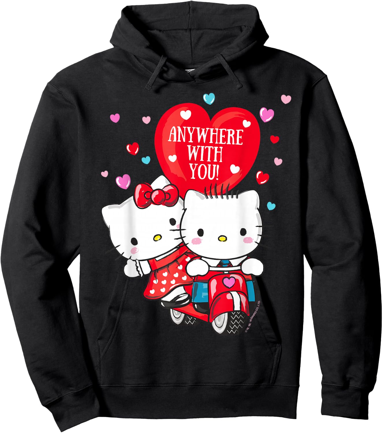 Hello Kitty and Dear Daniel Anywhere with You Valentine Hoodie - Hoodie | Black