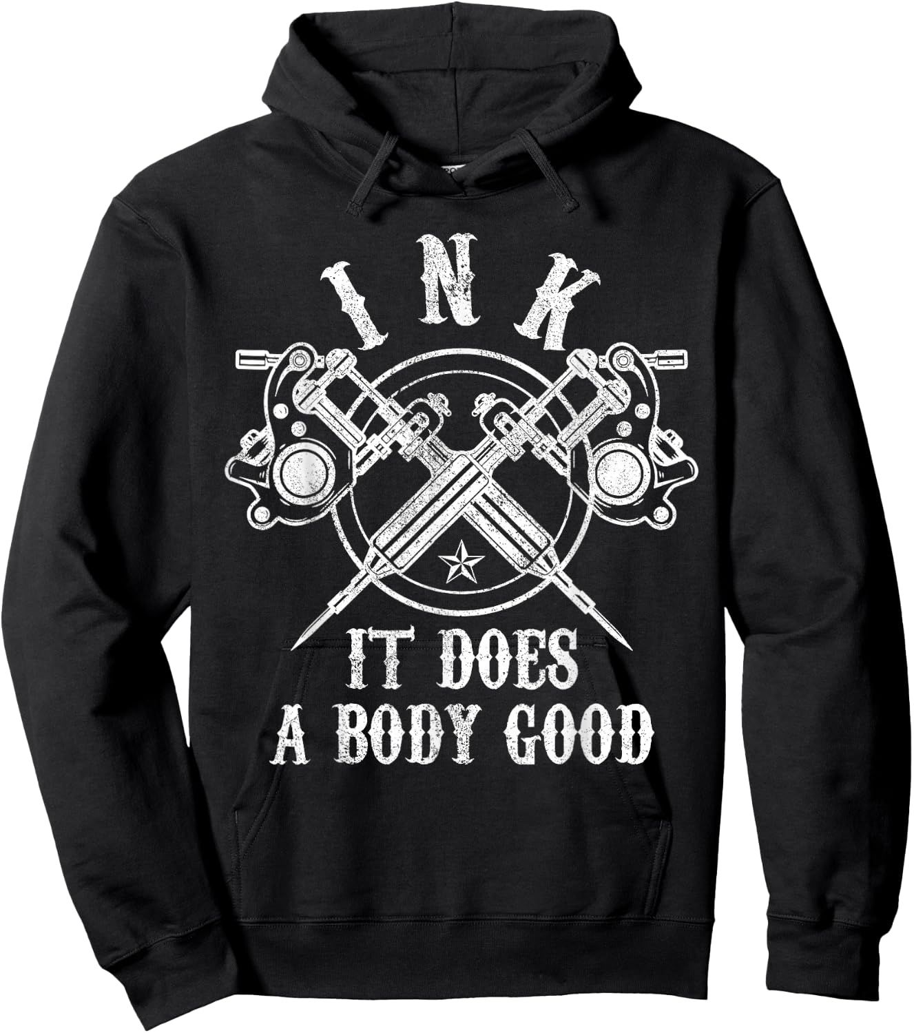 Tattoo Guns - Vintage Ink Inked Funny Tattoo Artist Gift Hoodie - Hoodie | Black