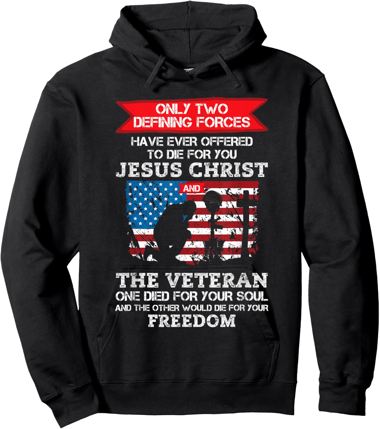 Honor Our Vets, Christian Veterans Hoodie - Hoodie | Black