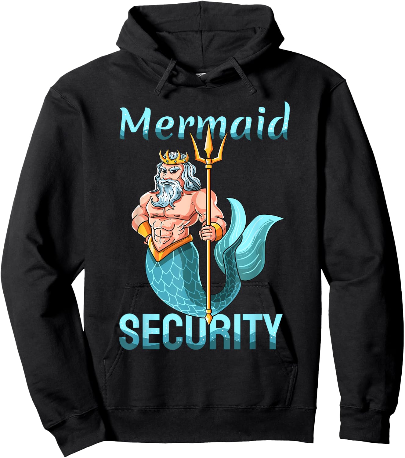 Mermaid Security Shirt | Gift Grandpa Dad Brother Men Hoodie - Hoodie | Black