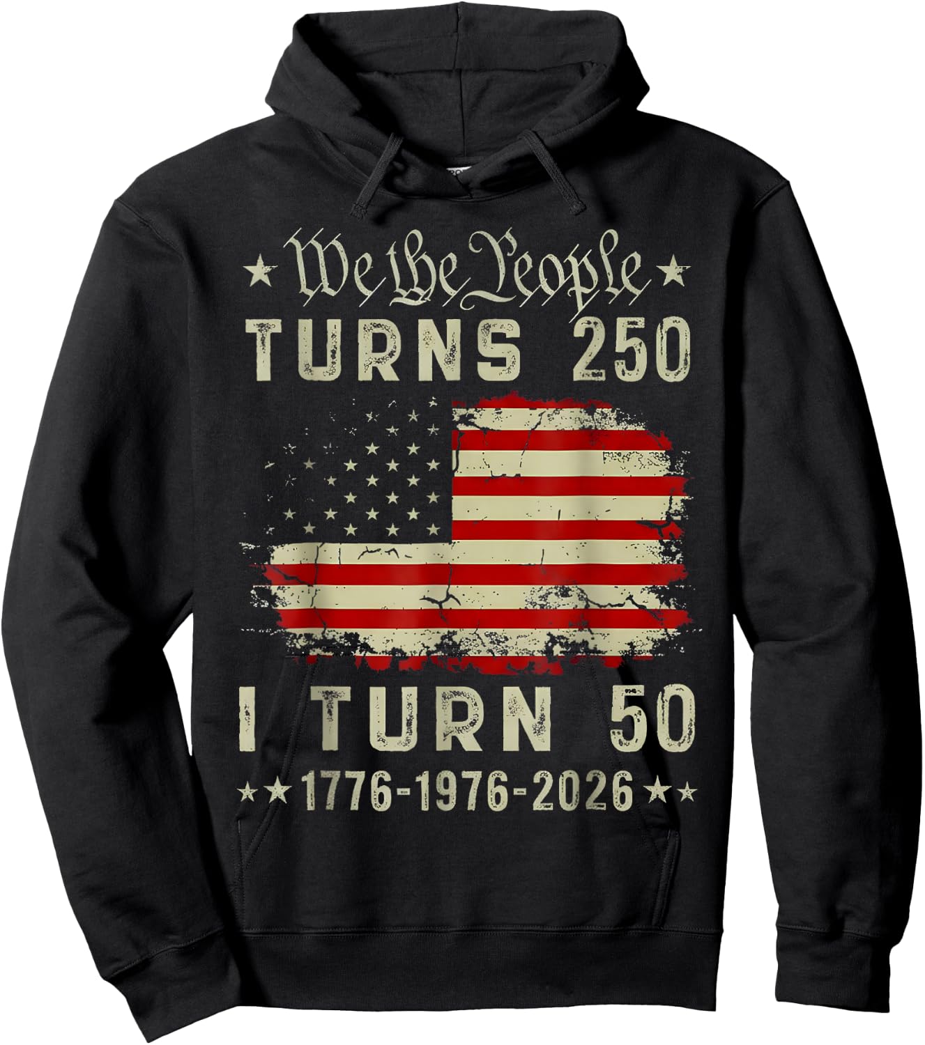 250 Years American 250th Anniversary USA Patriotic 4th July Hoodie - Hoodie | Black
