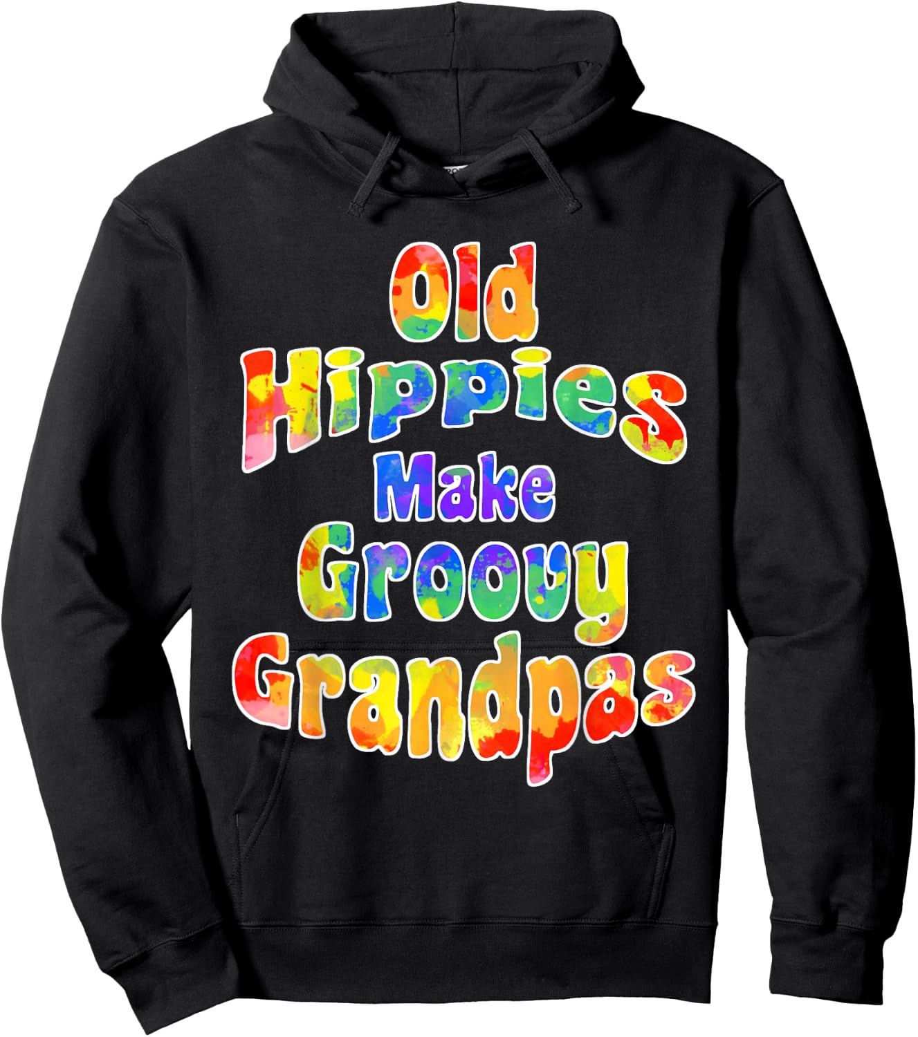 Old Hippies Make Groovy Grandpas Cool Hippy Grandparent Hoodie - Hoodie | Black
