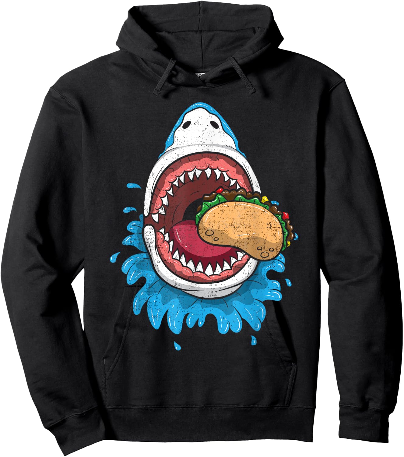 Halloween Shark Eating Taco Shirt Mexican Costume Boys Food Hoodie - Hoodie | Black