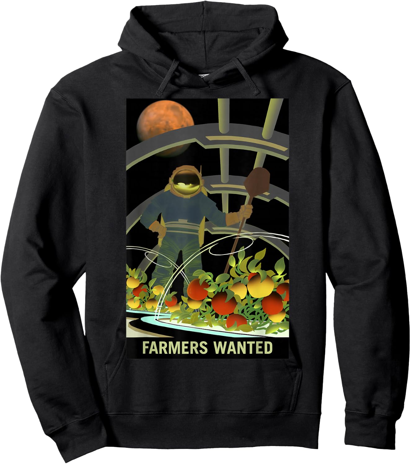 NASA Farmers Wanted On Mars Hoodie - Hoodie | Black