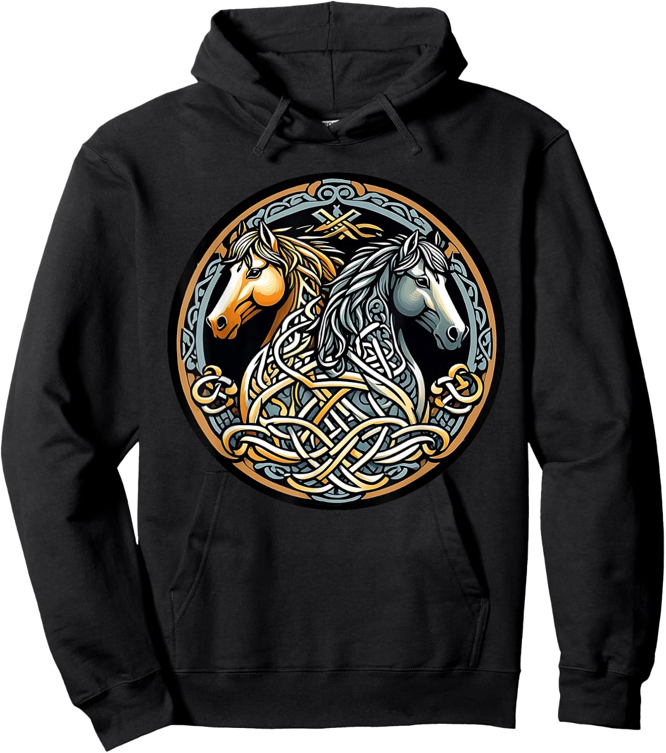 Celtic Viking Horses s Celtic Knot Style s Horse Lover Hoodie - Hoodie | Black