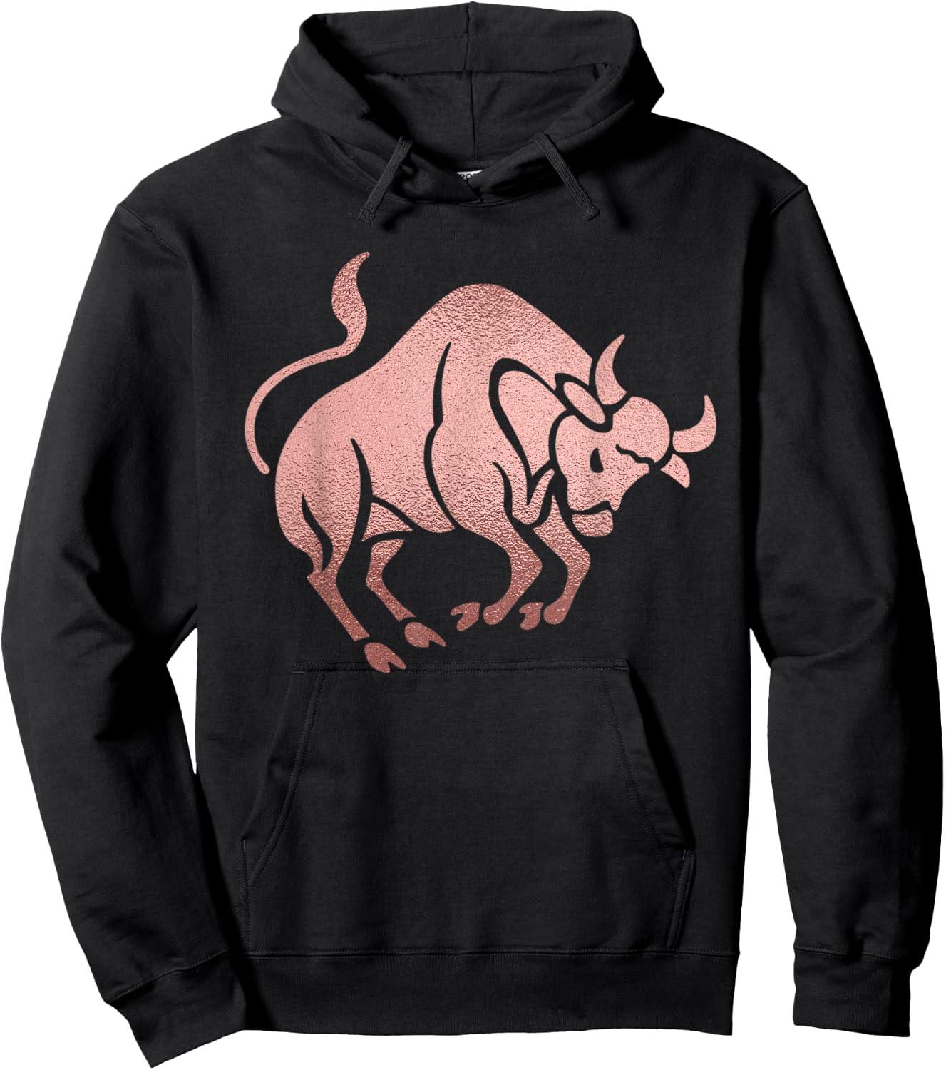 Rose Gold Taurus Bull Symbol Zodiac Star Sign Hoodie - Hoodie | Black