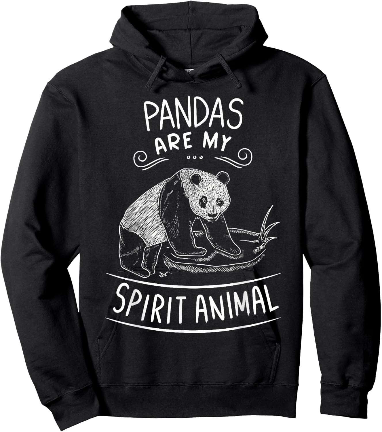 Pandas Are My Spirit Animal Clothes Outfit Gift Panda Bear Hoodie - Hoodie | Black