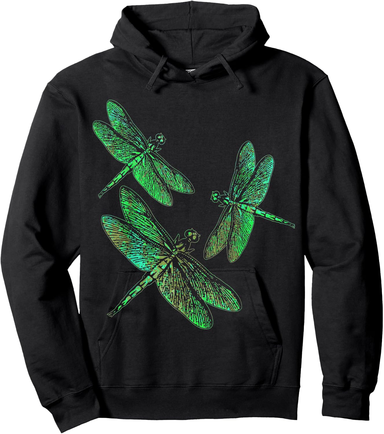 Retro Dragonflies Shirt - Cool Trendy Vintage Print Gift Hoodie - Hoodie | Black