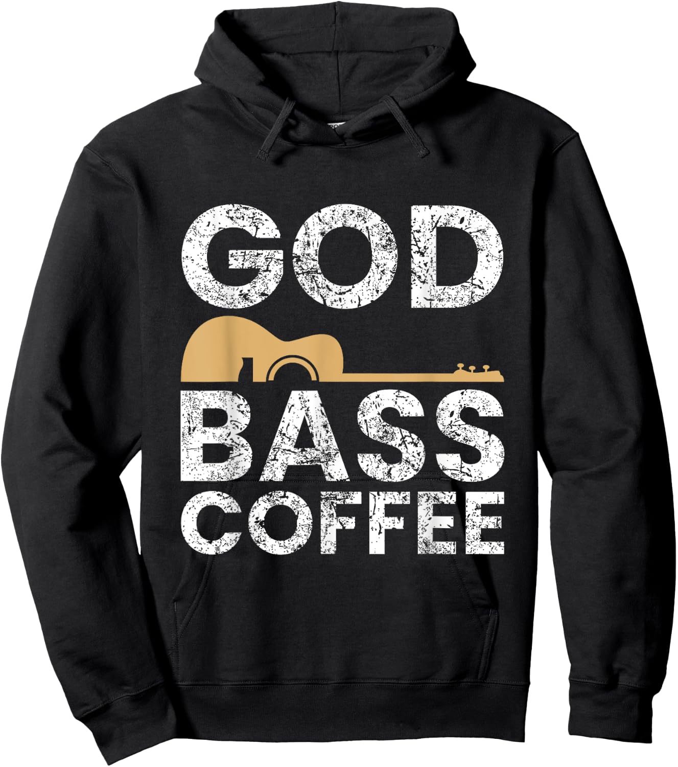 God Bass Coffee Guitar Christian Religious Church Music Gift Hoodie - Hoodie | Black