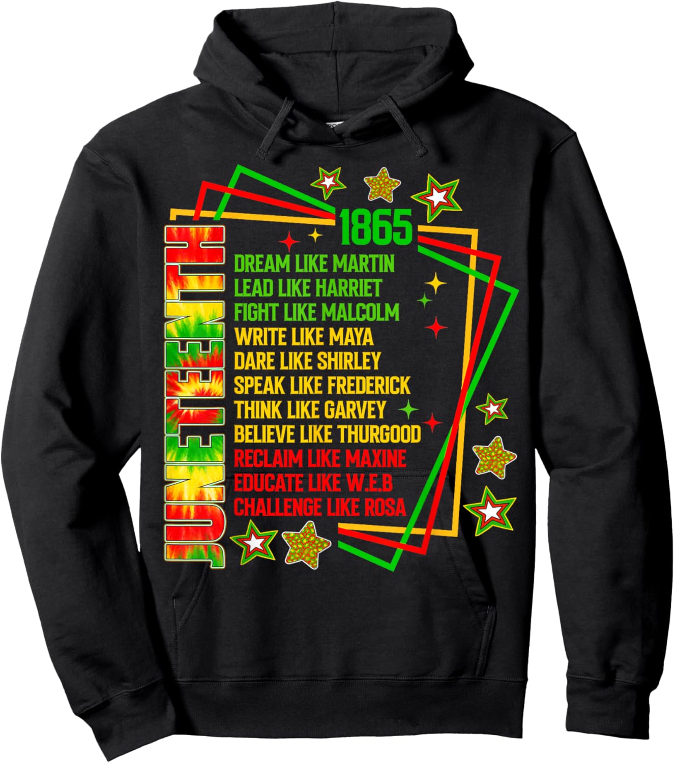 Juneteenth 1865 Tie Dye Dream Like Martin Men Women Hoodie - Hoodie | Black